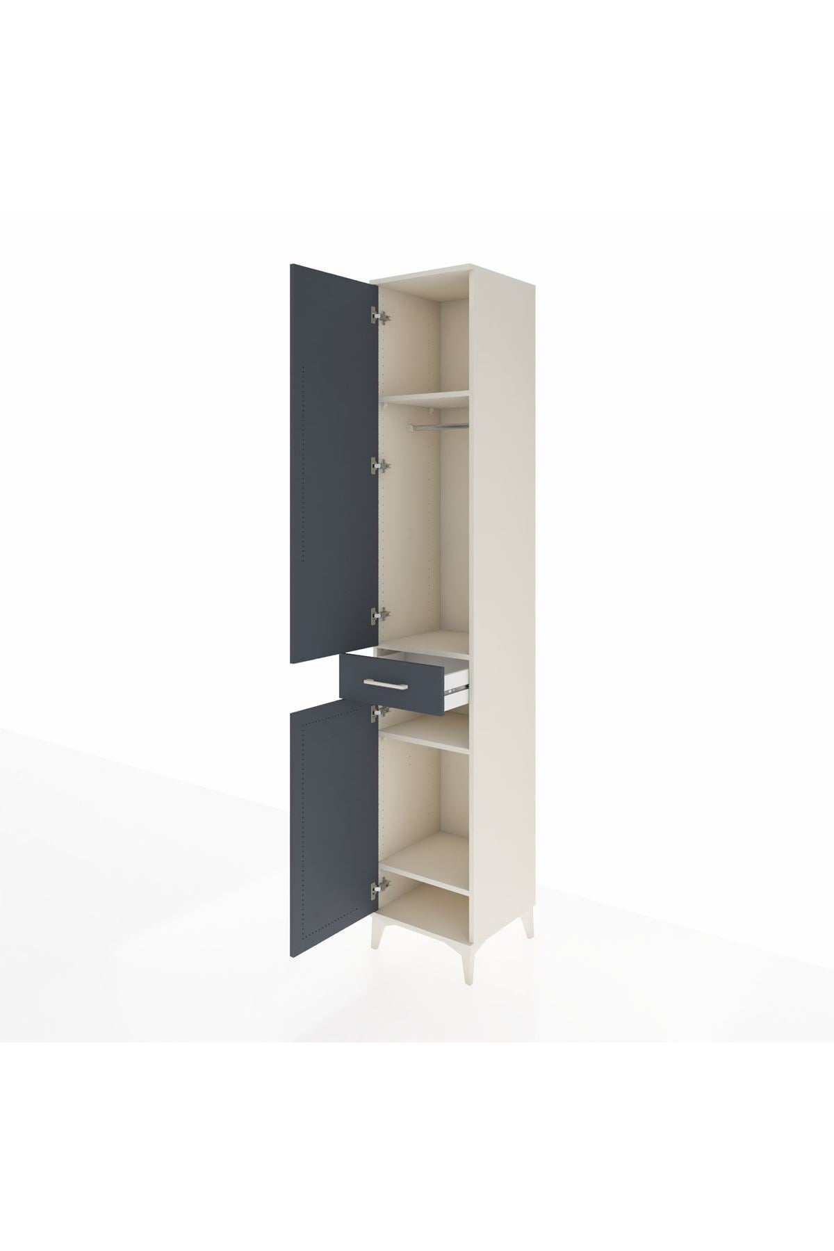 Hyperion Dolap 4 Raflı Tek Çekmeceli Tek Askılı 44x44x243 - S64M005V2B