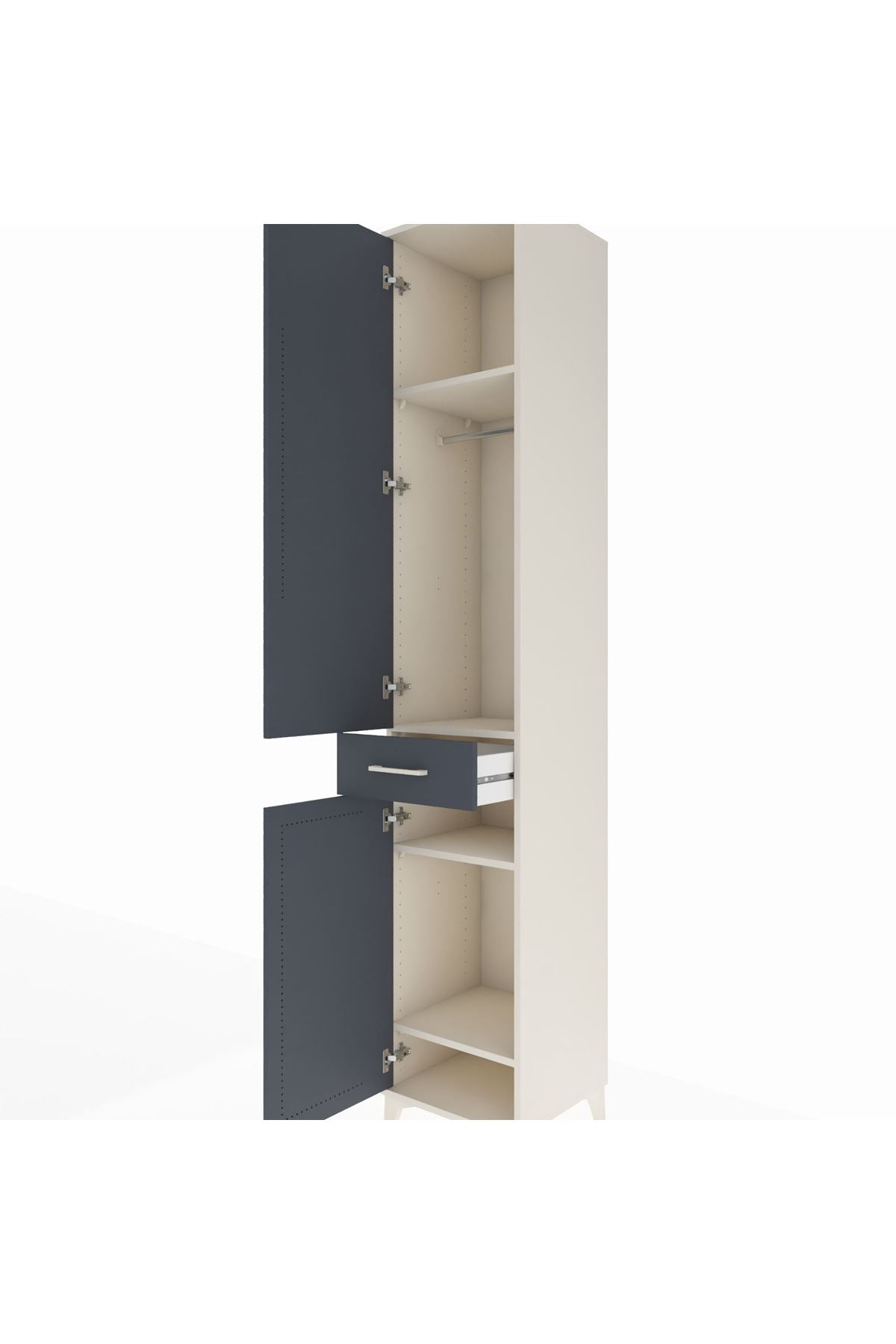 Hyperion Dolap 4 Raflı Tek Çekmeceli Tek Askılı 44x44x243 - S64M005V2B