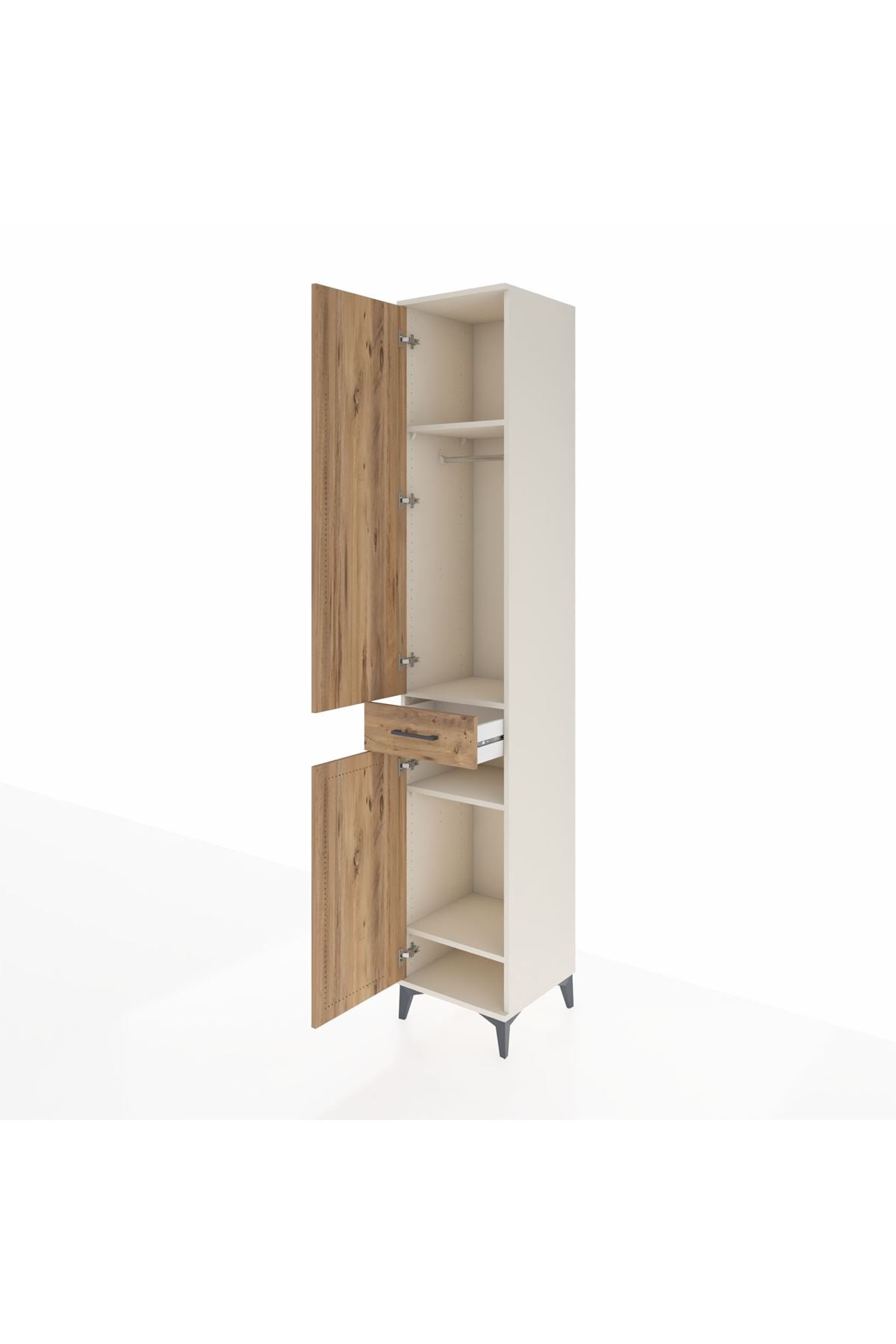Hyperion Dolap 4 Raflı Tek Çekmeceli Tek Askılı 44x44x243 - S64M005V3B