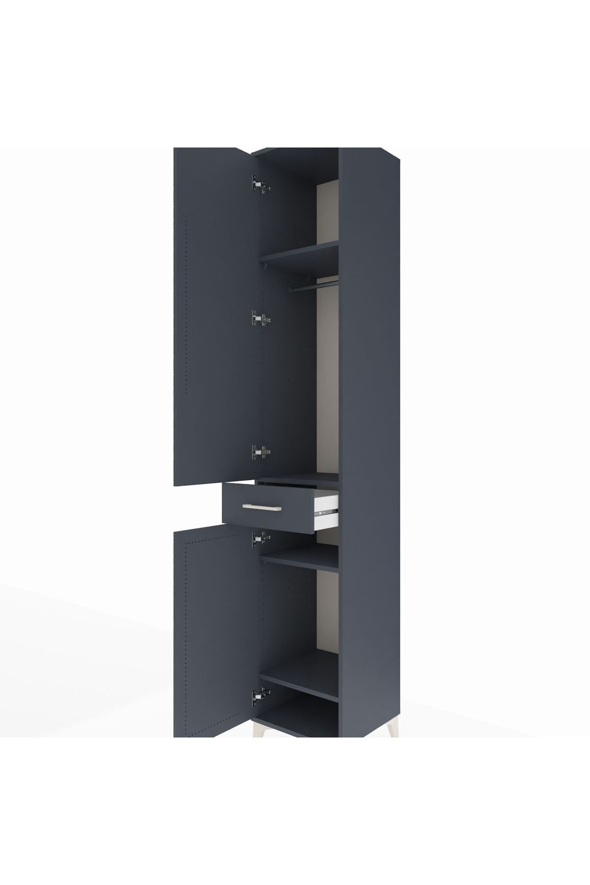 Hyperion Dolap 4 Raflı Tek Çekmeceli Tek Askılı 44x44x243 - S64M005V5B
