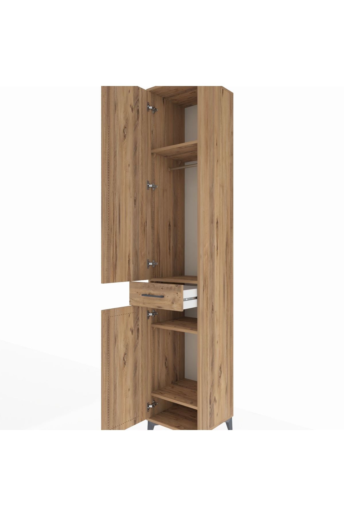 Hyperion Dolap 4 Raflı Tek Çekmeceli Tek Askılı 44x44x243 - S64M005V9B