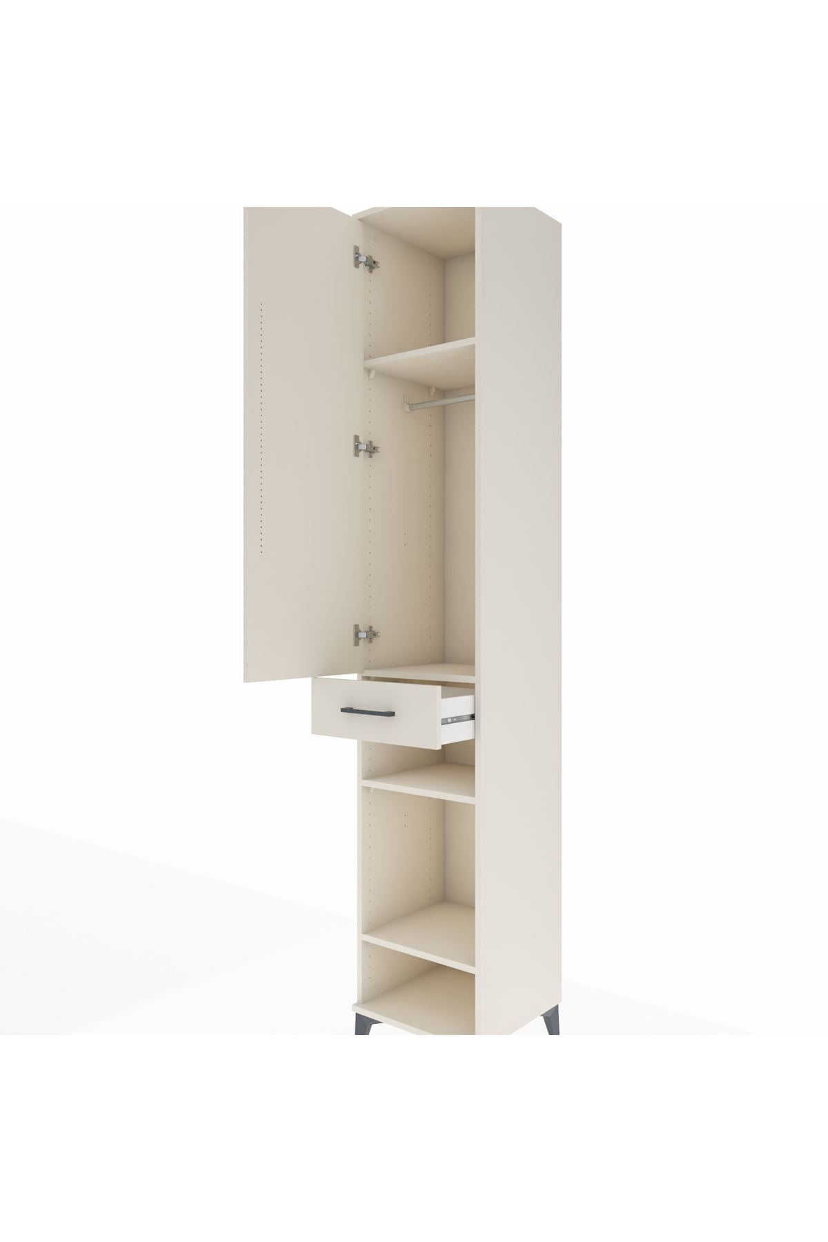 Hyperion Dolap 4 Raflı Tek Çekmeceli Tek Askılı 44x44x243 - S64M006V1B