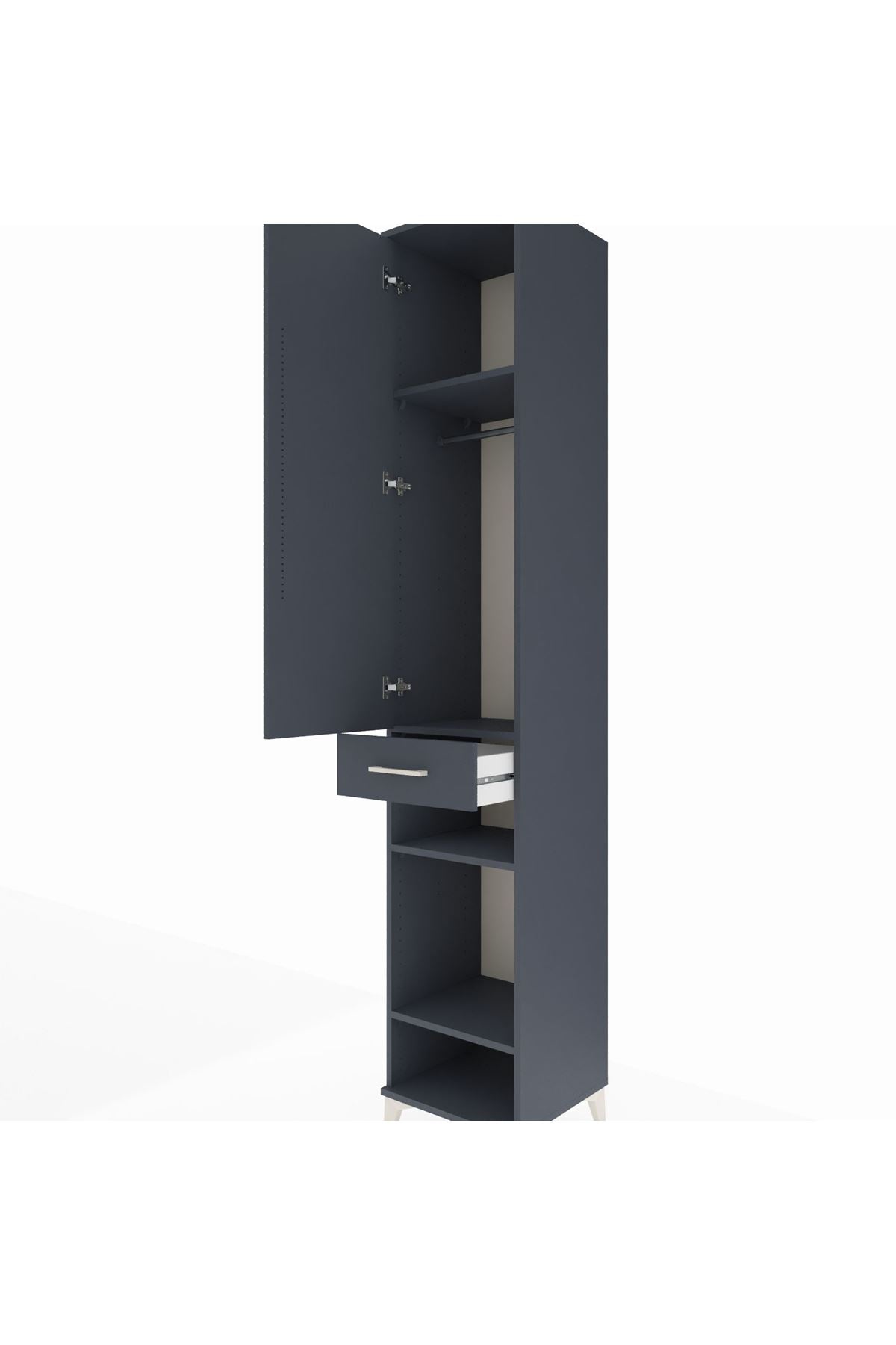 Hyperion Dolap 4 Raflı Tek Çekmeceli Tek Askılı 44x44x243 - S64M006V5B