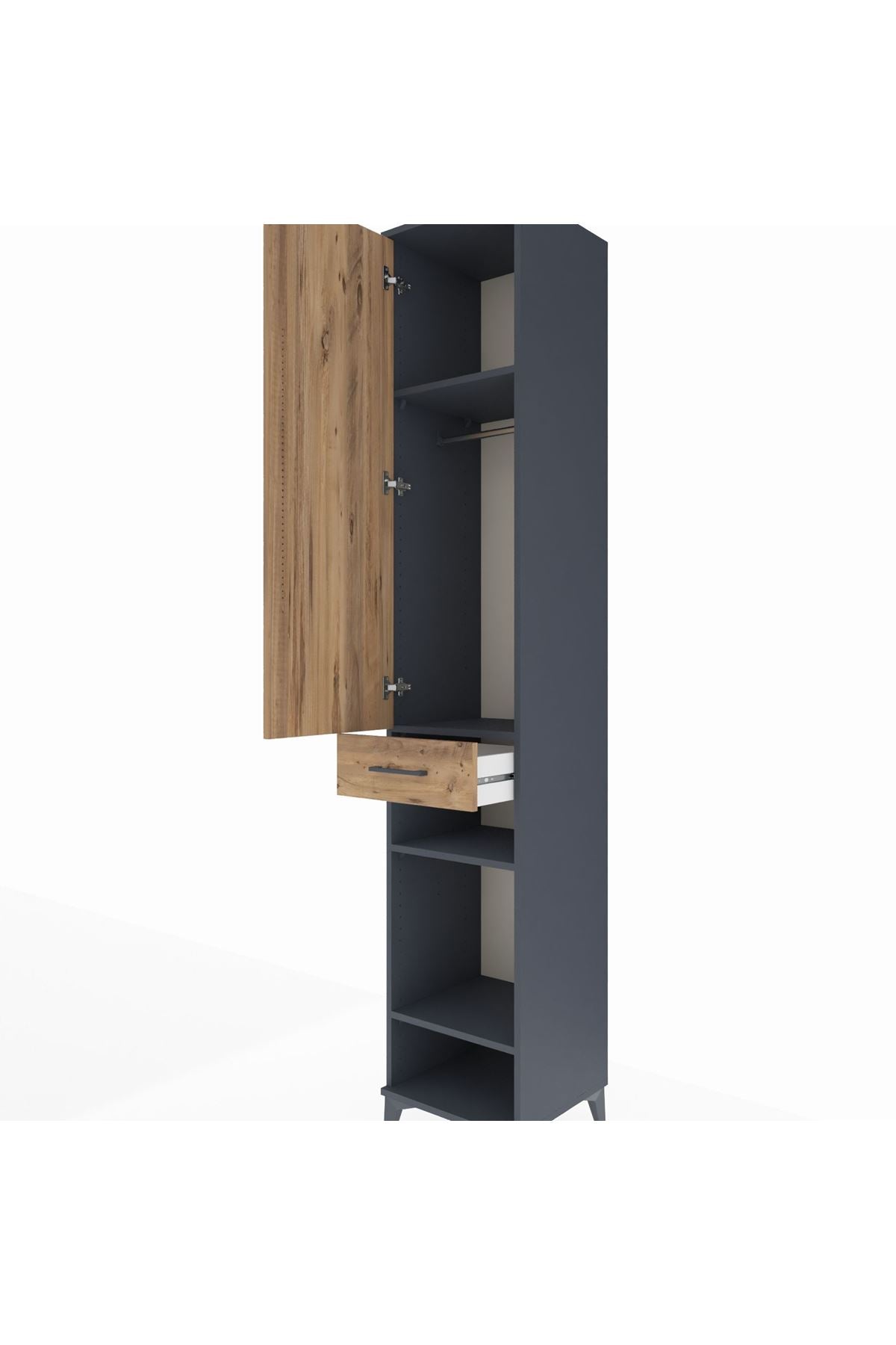Hyperion Dolap 4 Raflı Tek Çekmeceli Tek Askılı 44x44x243 - S64M006V6B