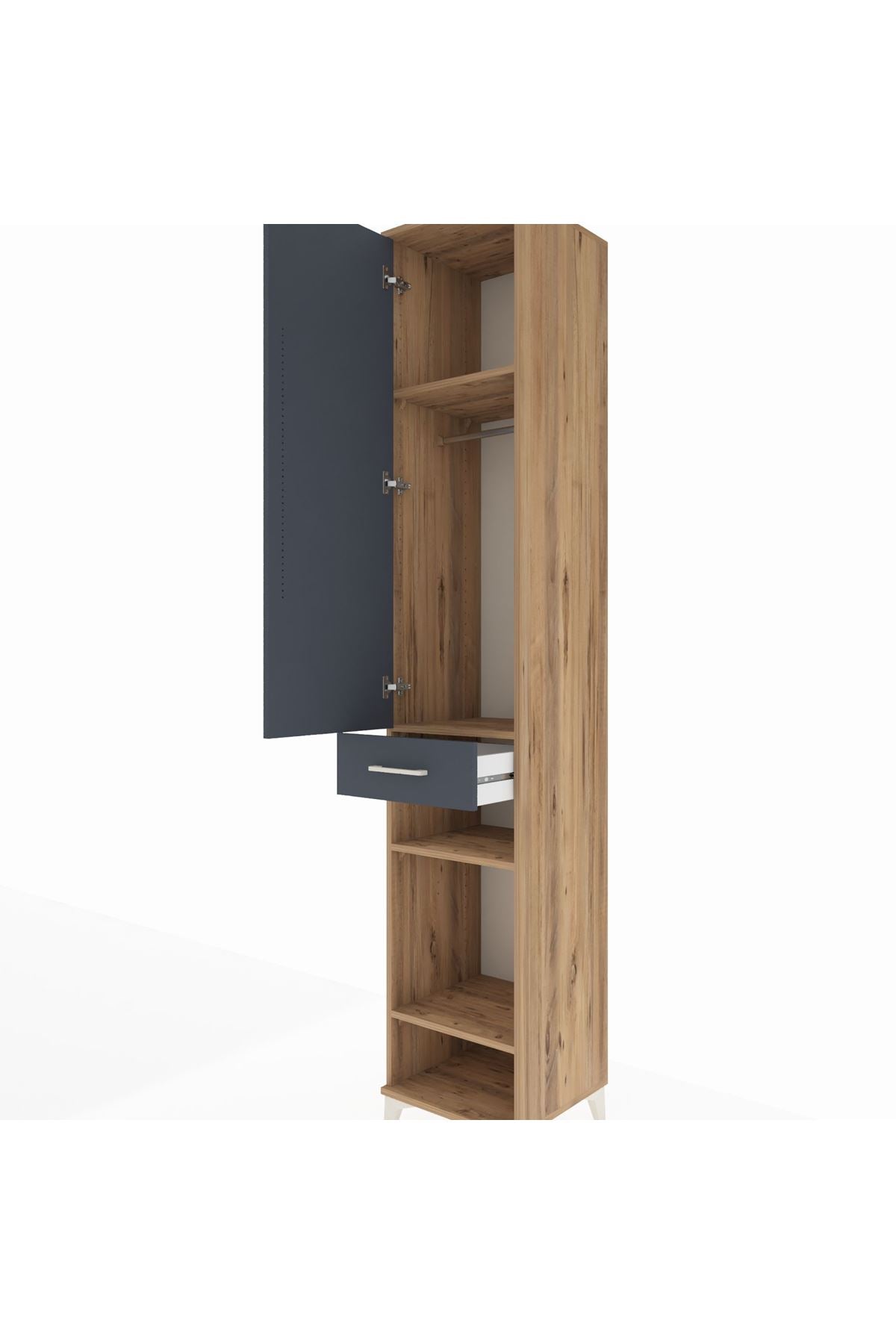 Hyperion Dolap 4 Raflı Tek Çekmeceli Tek Askılı 44x44x243 - S64M006V8B