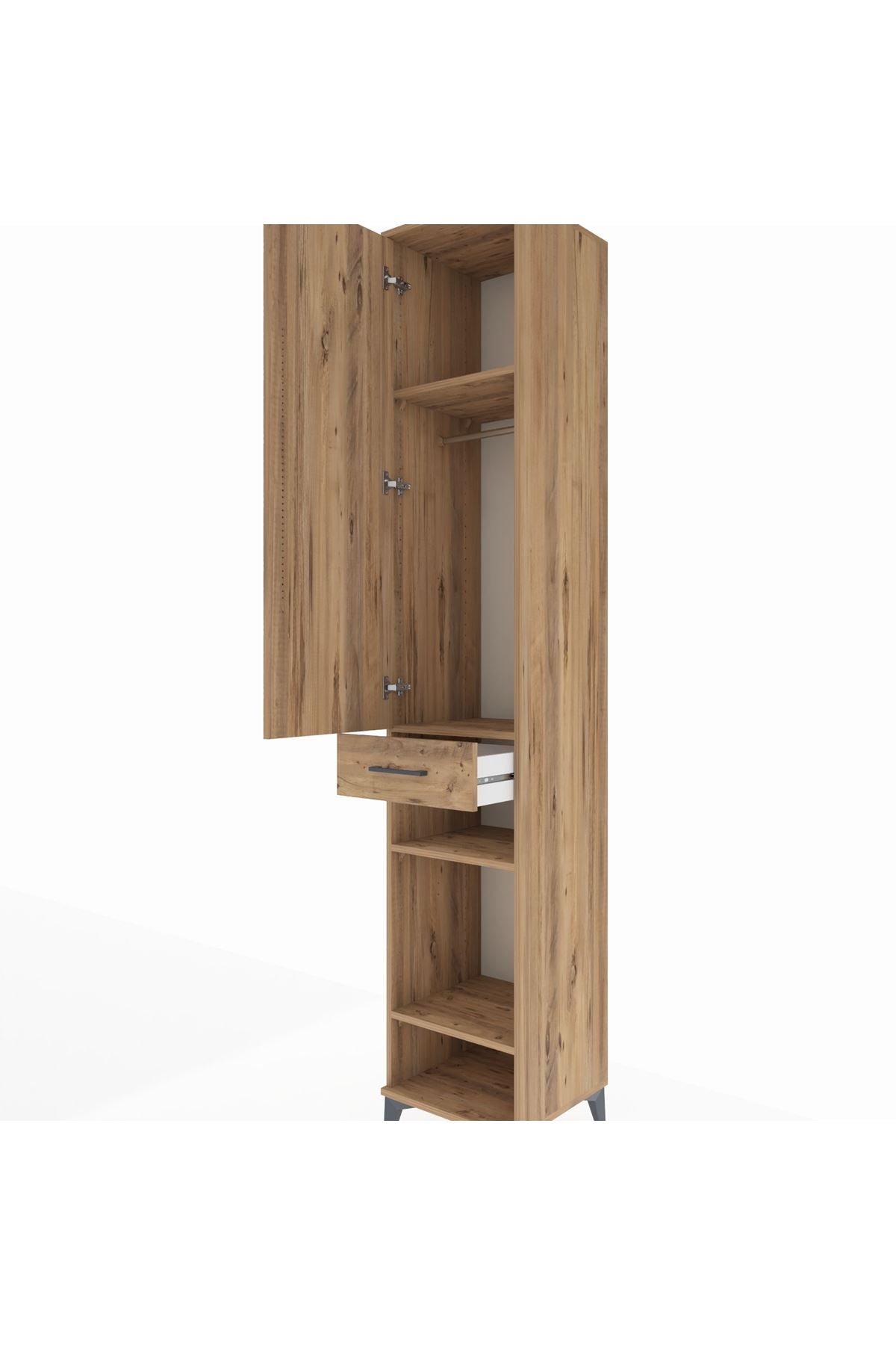 Hyperion Dolap 4 Raflı Tek Çekmeceli Tek Askılı 44x44x243 - S64M006V9B