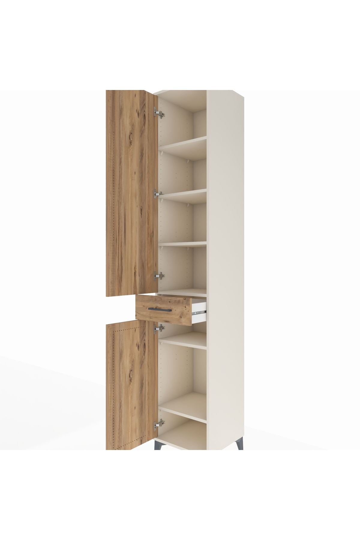 Hyperion Dolap 6 Raflı Tek Çekmeceli 2 Kapaklı 44x44x243 - S64M007V3B