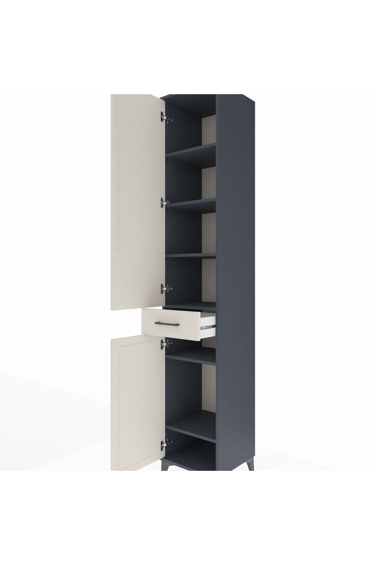 Hyperion Dolap 6 Raflı Tek Çekmeceli 2 Kapaklı 44x44x243 - S64M007V4B