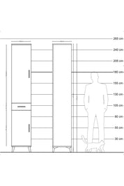 Hyperion Dolap 6 Raflı Tek Çekmeceli 2 Kapaklı 44x44x243 - S64M007V5B