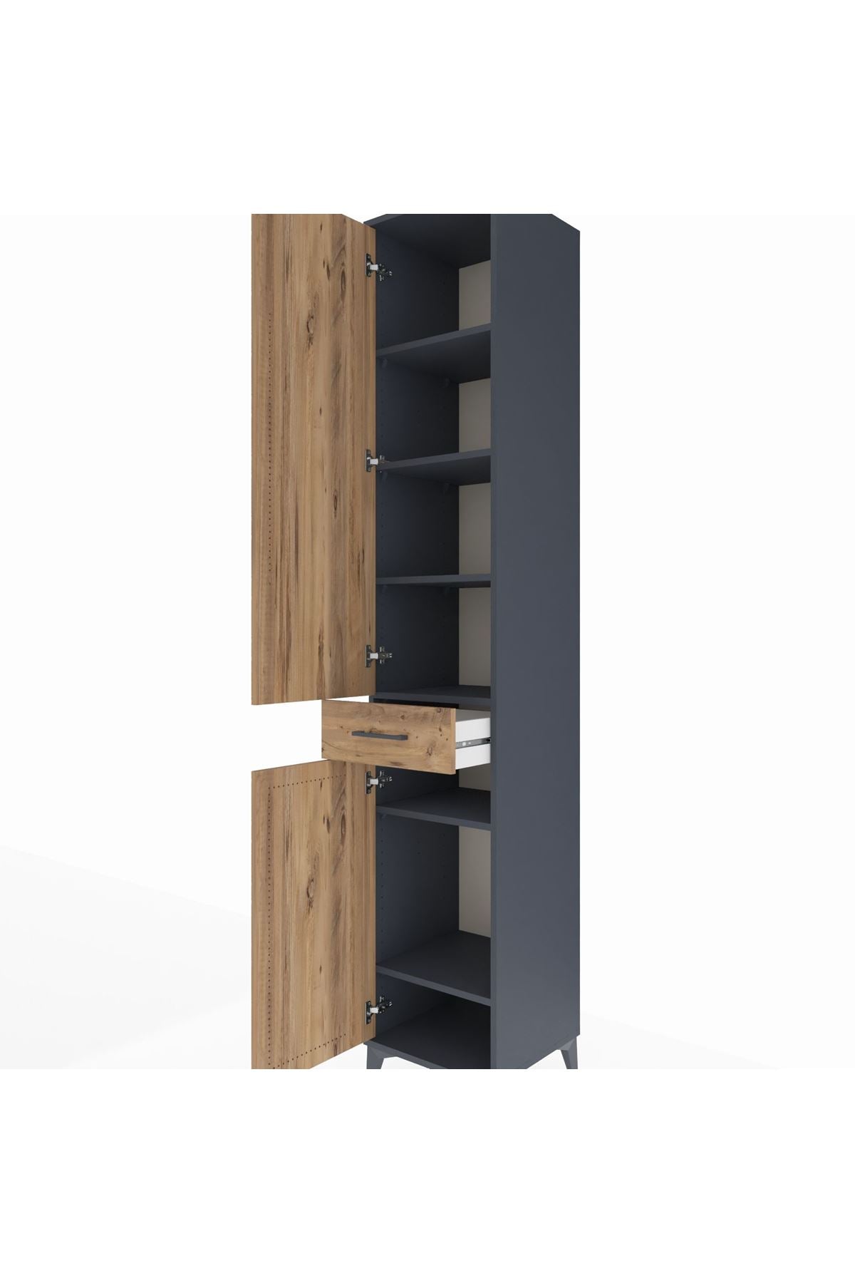 Hyperion Dolap 6 Raflı Tek Çekmeceli 2 Kapaklı 44x44x243 - S64M007V6B
