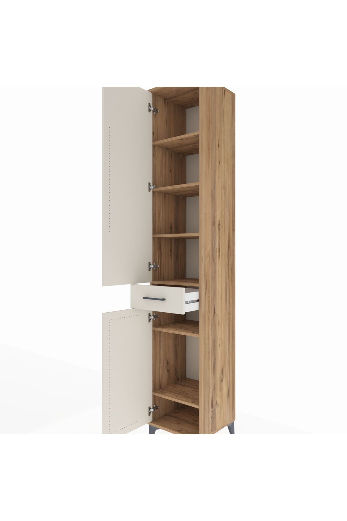 Hyperion Dolap 6 Raflı Tek Çekmeceli 2 Kapaklı 44x44x243 - S64M007V7B