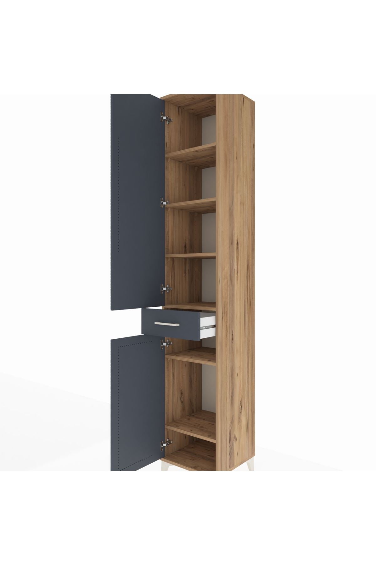 Hyperion Dolap 6 Raflı Tek Çekmeceli 2 Kapaklı 44x44x243 - S64M007V8B