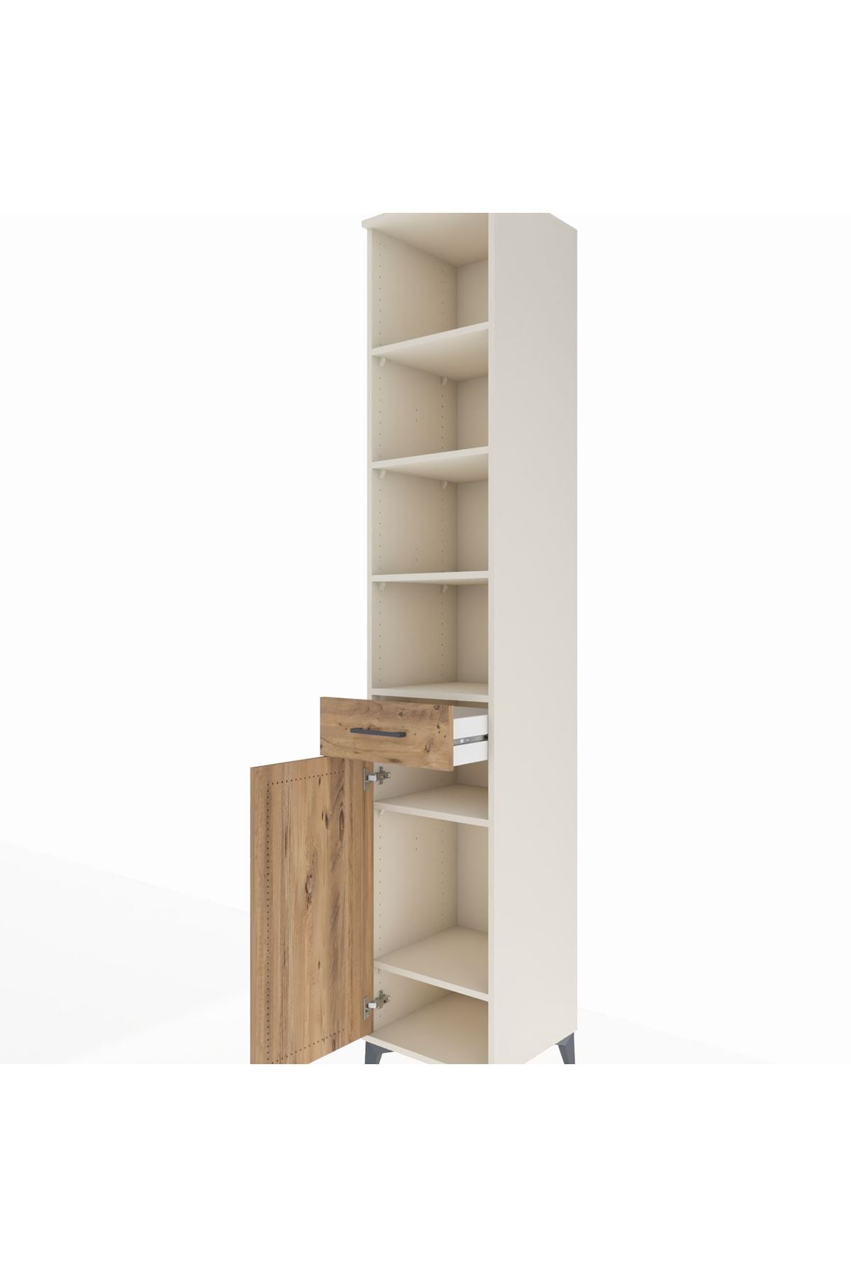 Hyperion Dolap 6 Raflı Tek Çekmeceli Tek Kapaklı 44x44x243 - S64M008V3B