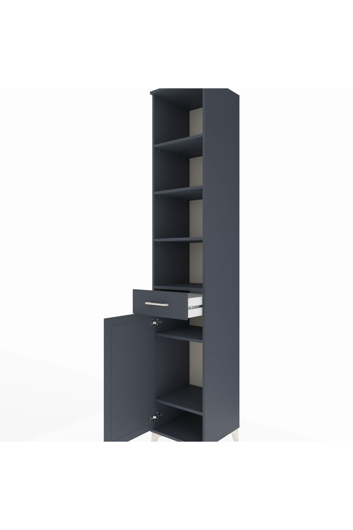 Hyperion Dolap 6 Raflı Tek Çekmeceli Tek Kapaklı 44x44x243 - S64M008V5B
