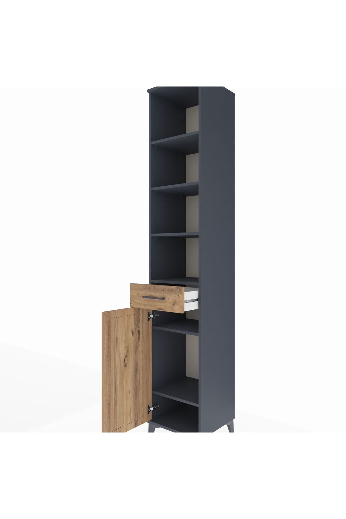 Hyperion Dolap 6 Raflı Tek Çekmeceli Tek Kapaklı 44x44x243 - S64M008V6B