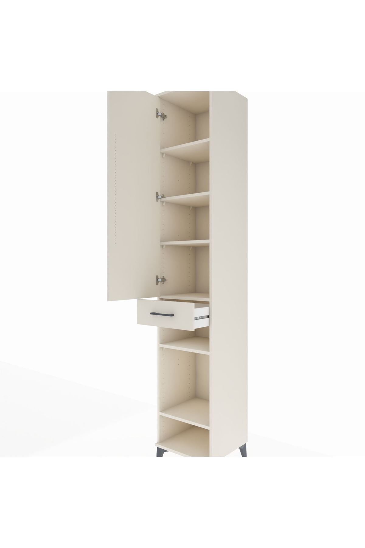 Hyperion Dolap 6 Raflı Tek Çekmeceli Tek Kapaklı 44x44x243 - S64M009V1B