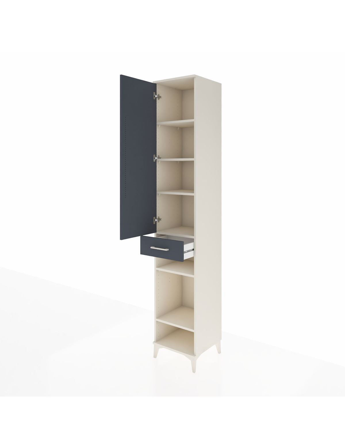 Hyperion Dolap 6 Raflı Tek Çekmeceli Tek Kapaklı 44x44x243 - S64M009V2B