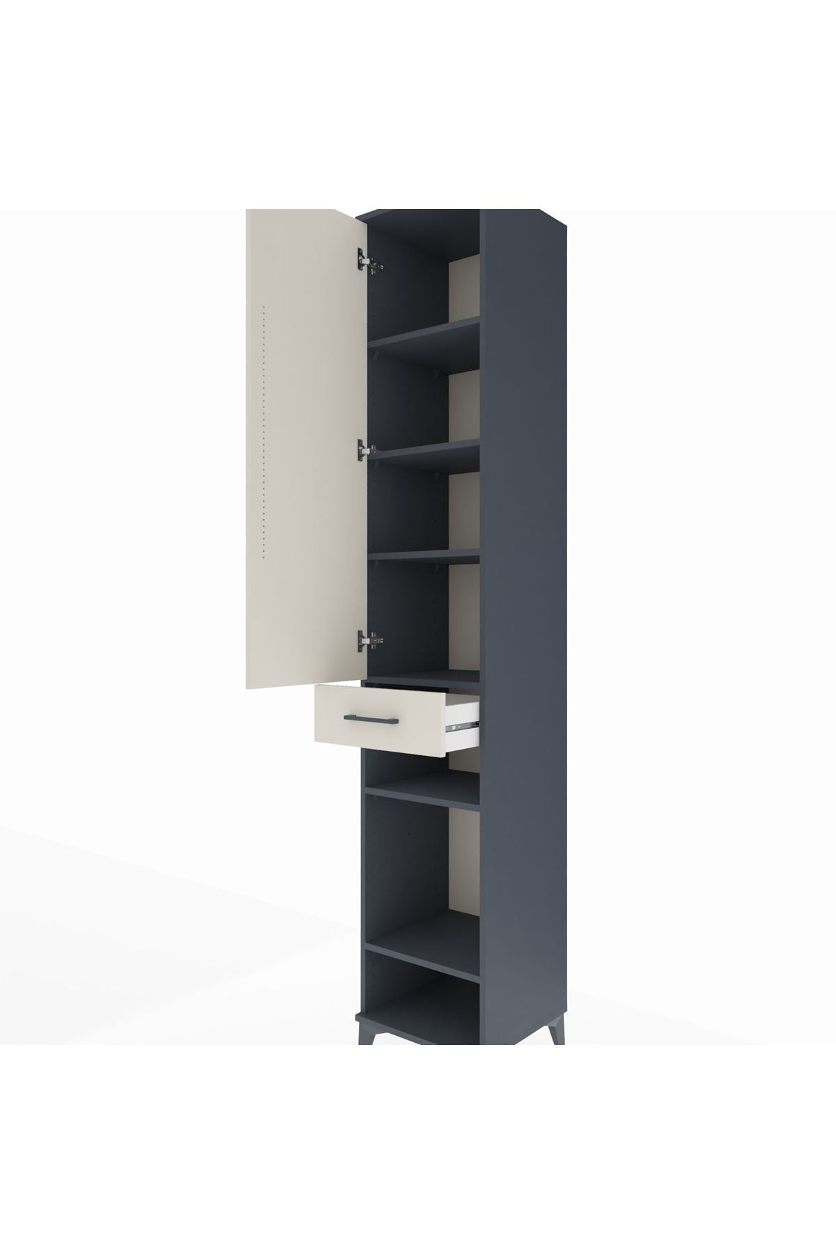 Hyperion Dolap 6 Raflı Tek Çekmeceli Tek Kapaklı 44x44x243 - S64M009V4B