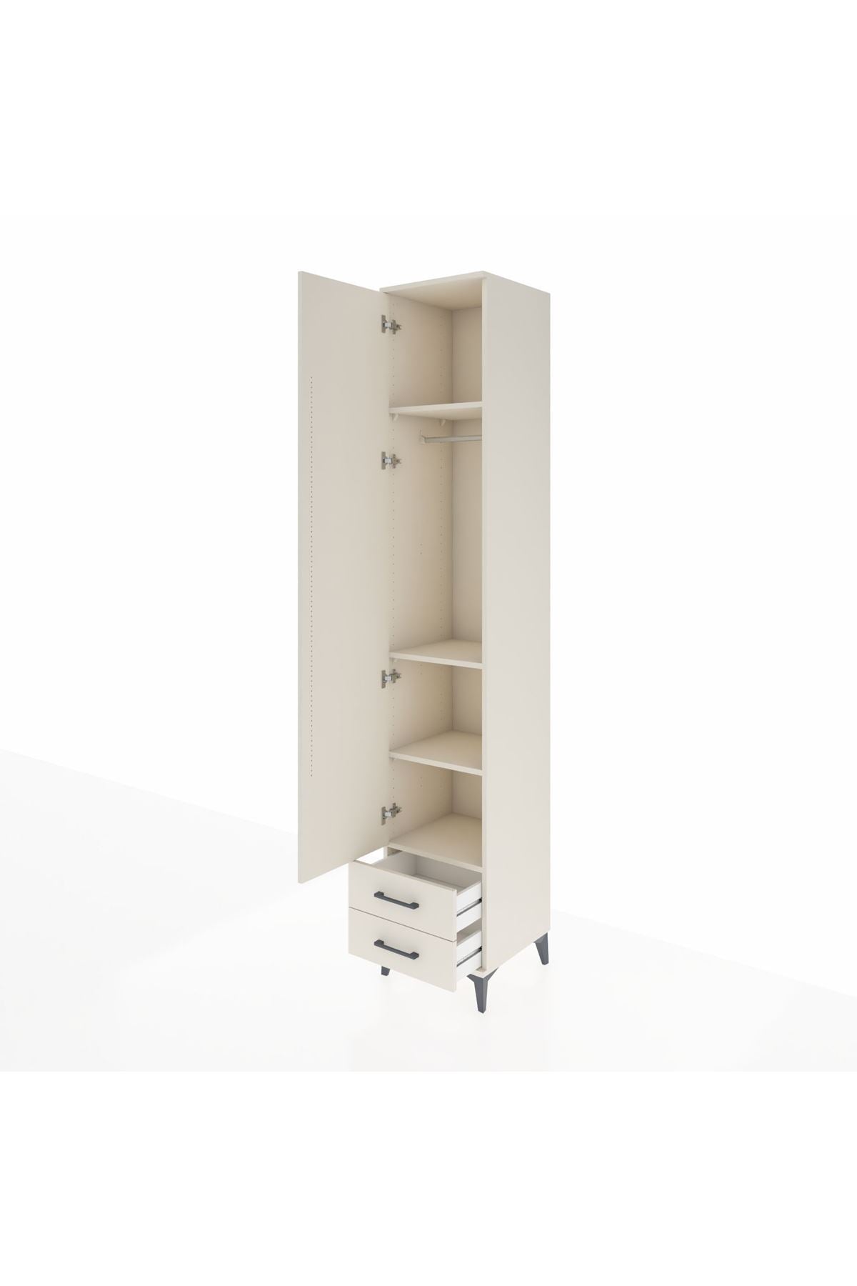 Hyperion Dolap 4 Raflı 2 Çekmeceli Tek Askılı 44x44x243 - S64M010V1B