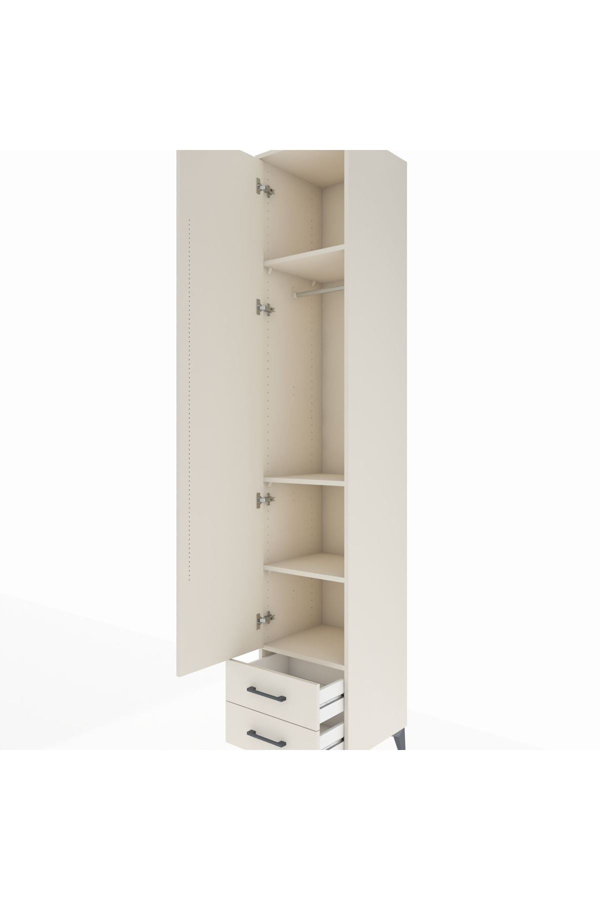Hyperion Dolap 4 Raflı 2 Çekmeceli Tek Askılı 44x44x243 - S64M010V1B