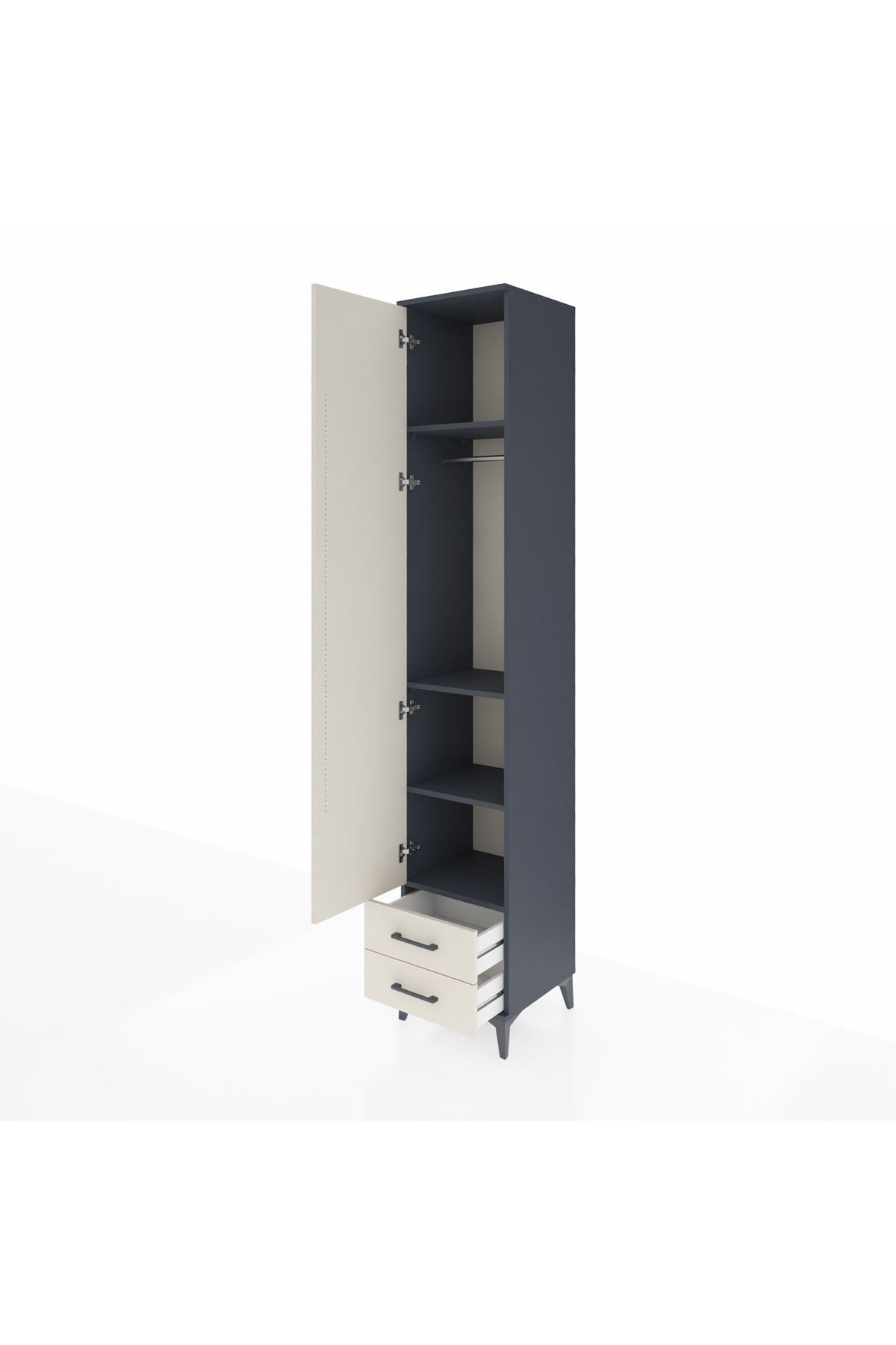 Hyperion Dolap 4 Raflı 2 Çekmeceli Tek Askılı 44x44x243 - S64M010V4B