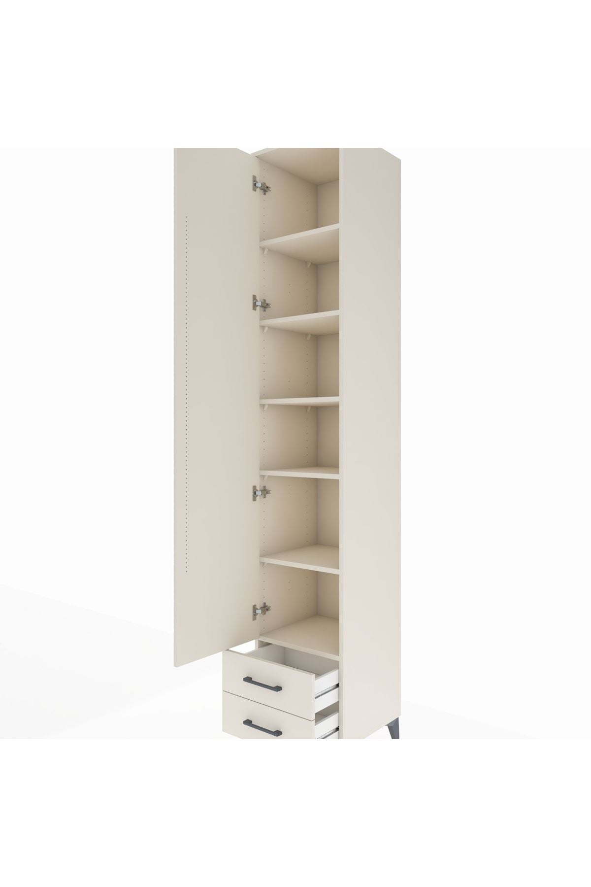 Hyperion Dolap 6 Raflı 2 Çekmeceli Tek Kapaklı 44x44x243 - S64M011V1B