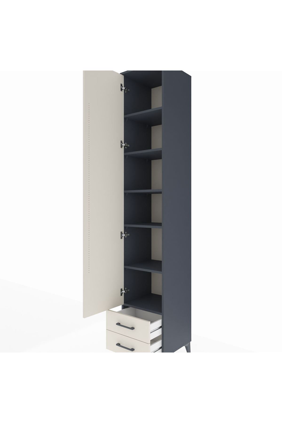 Hyperion Dolap 6 Raflı 2 Çekmeceli Tek Kapaklı 44x44x243 - S64M011V4B