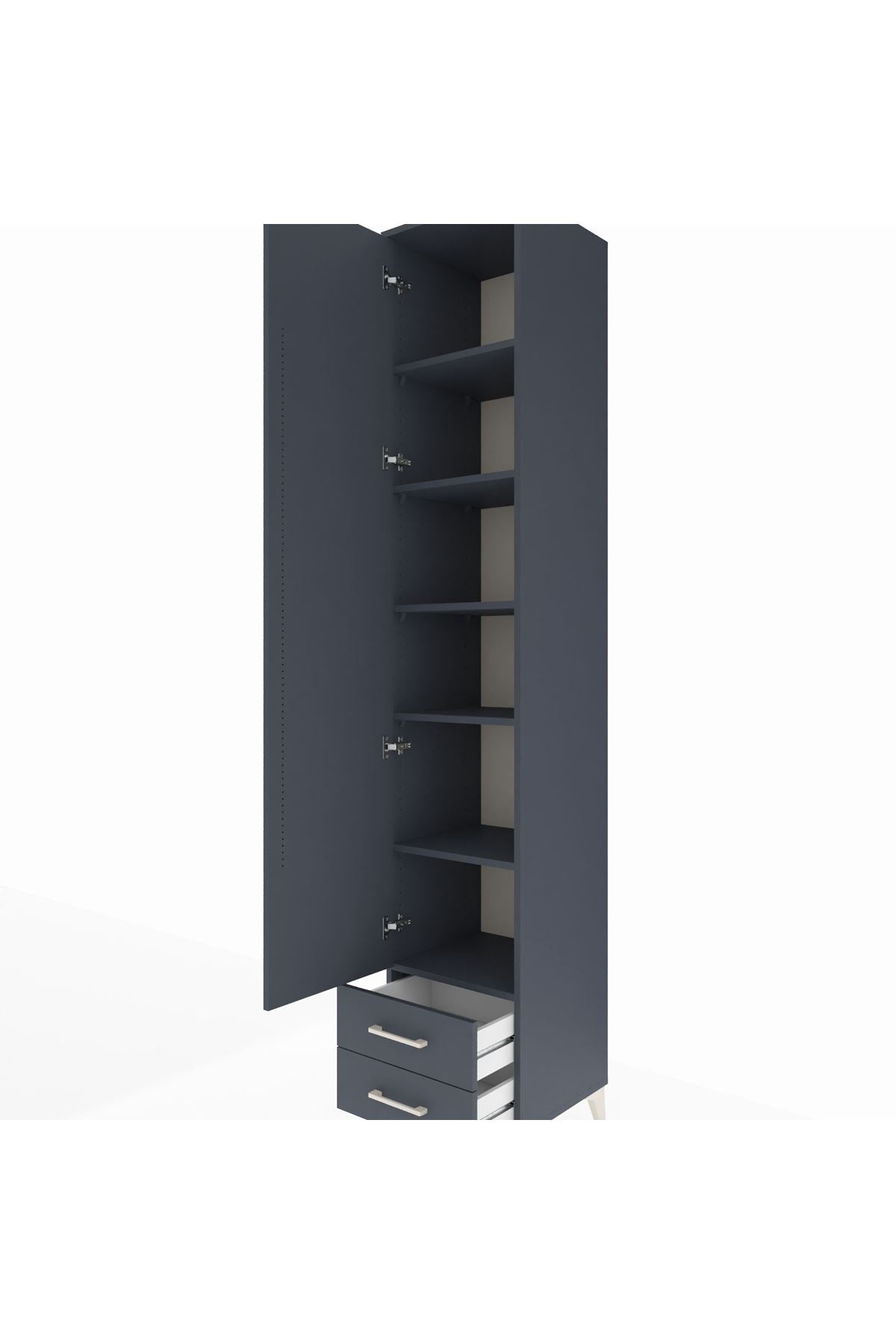 Hyperion Dolap 6 Raflı 2 Çekmeceli Tek Kapaklı 44x44x243 - S64M011V5B