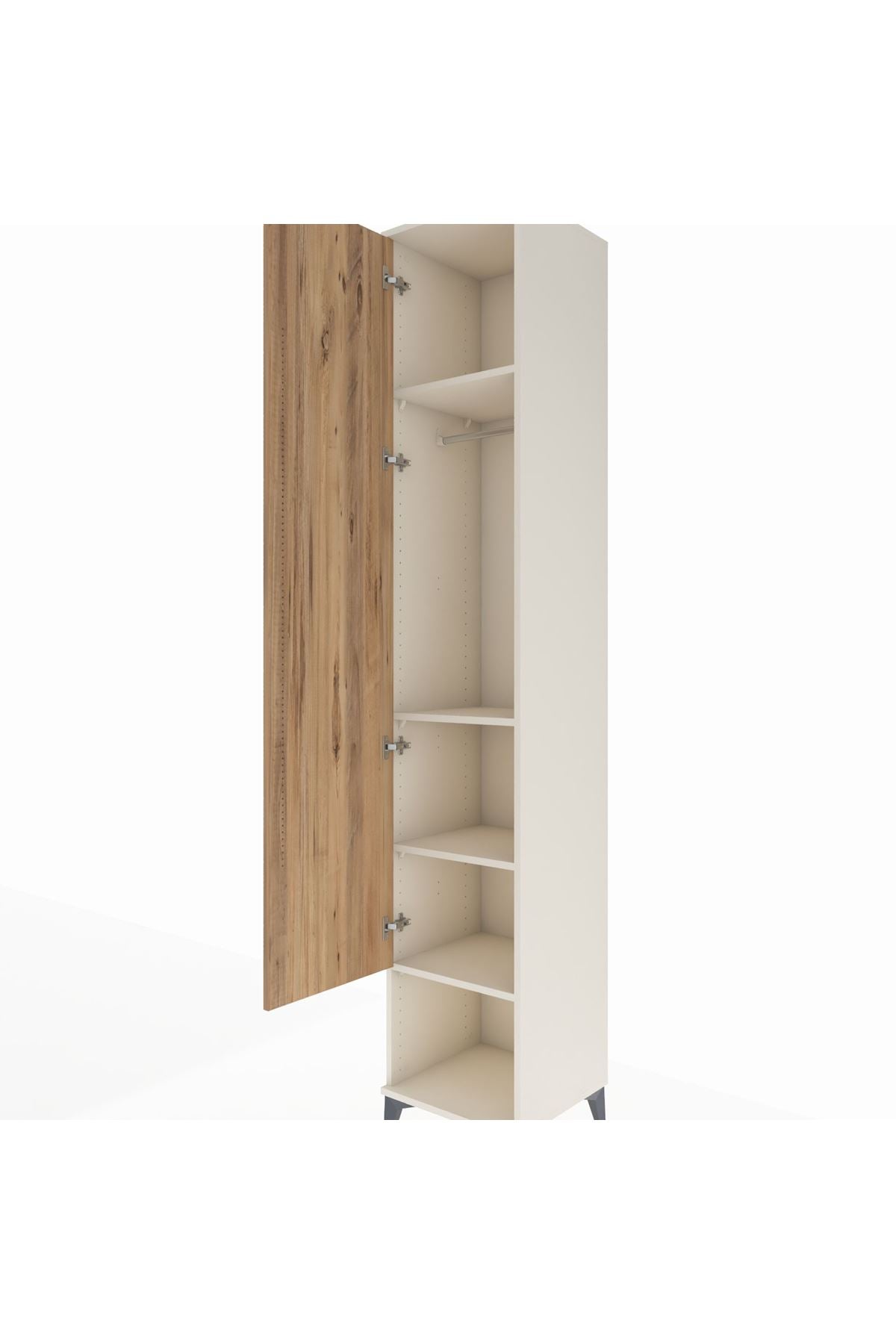 Hyperion Dolap 4 Raflı Tek Kapaklı Tek Askılı 44x44x243 - S64M012V3B