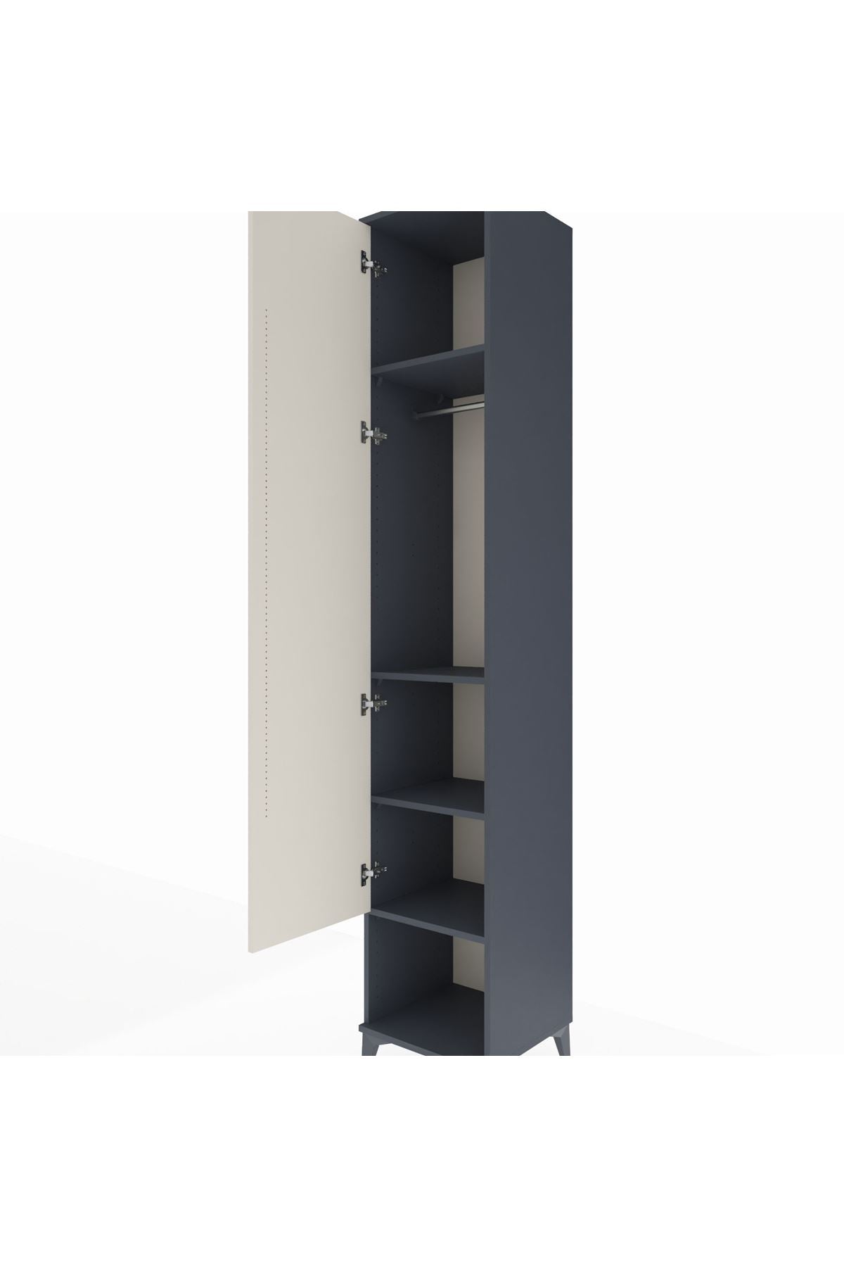 Hyperion Dolap 4 Raflı Tek Kapaklı Tek Askılı 44x44x243 - S64M012V4B