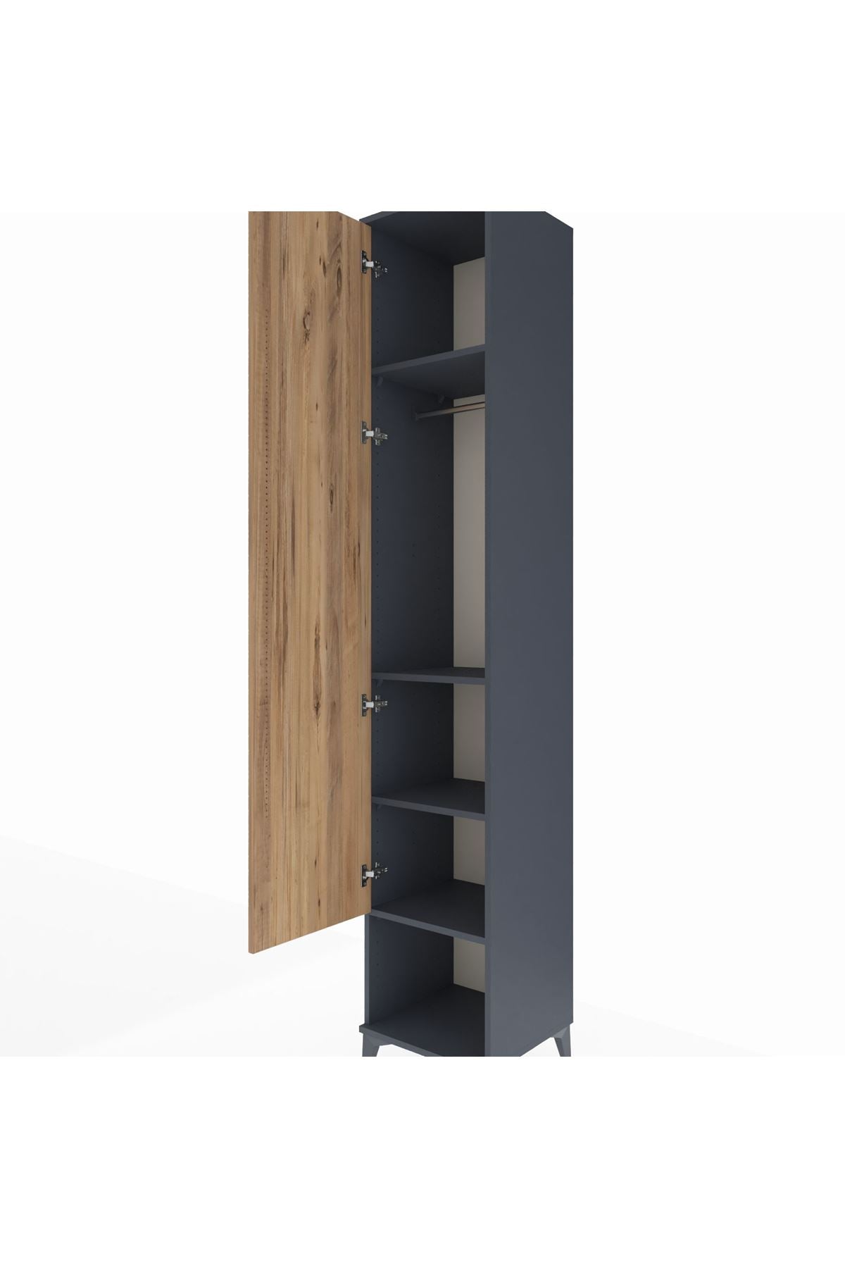 Hyperion Dolap 4 Raflı Tek Kapaklı Tek Askılı 44x44x243 - S64M012V6B