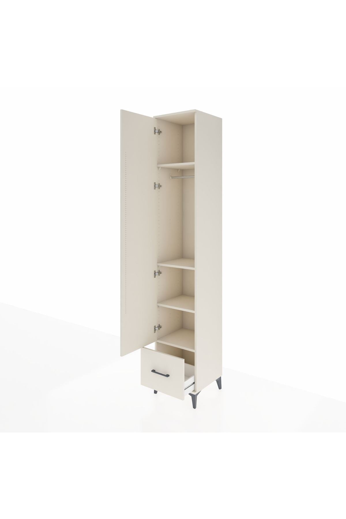 Hyperion Dolap 4 Raflı Tek Çekmeceli Tek Askılı 44x44x243 - S64M014V1B