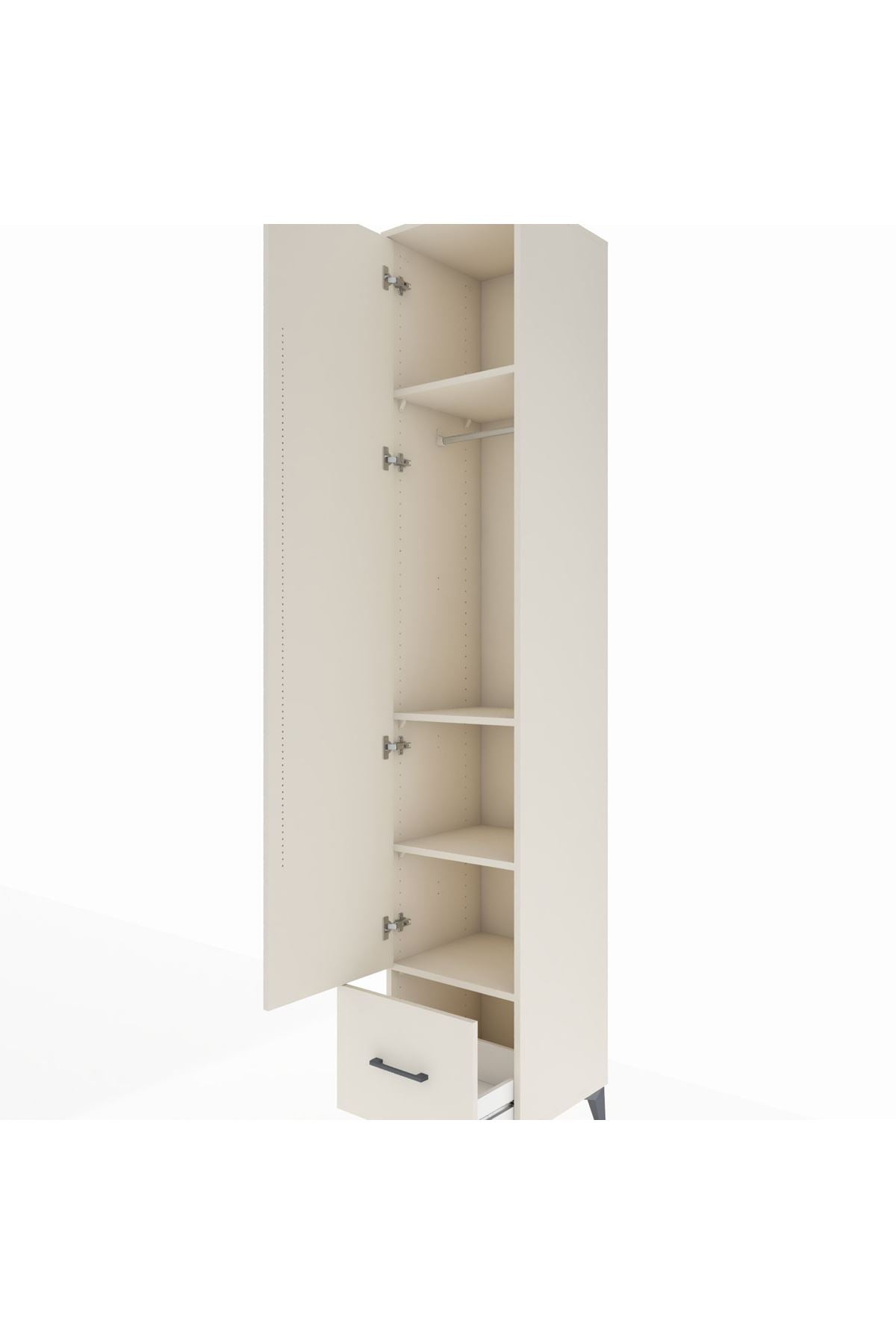 Hyperion Dolap 4 Raflı Tek Çekmeceli Tek Askılı 44x44x243 - S64M014V1B