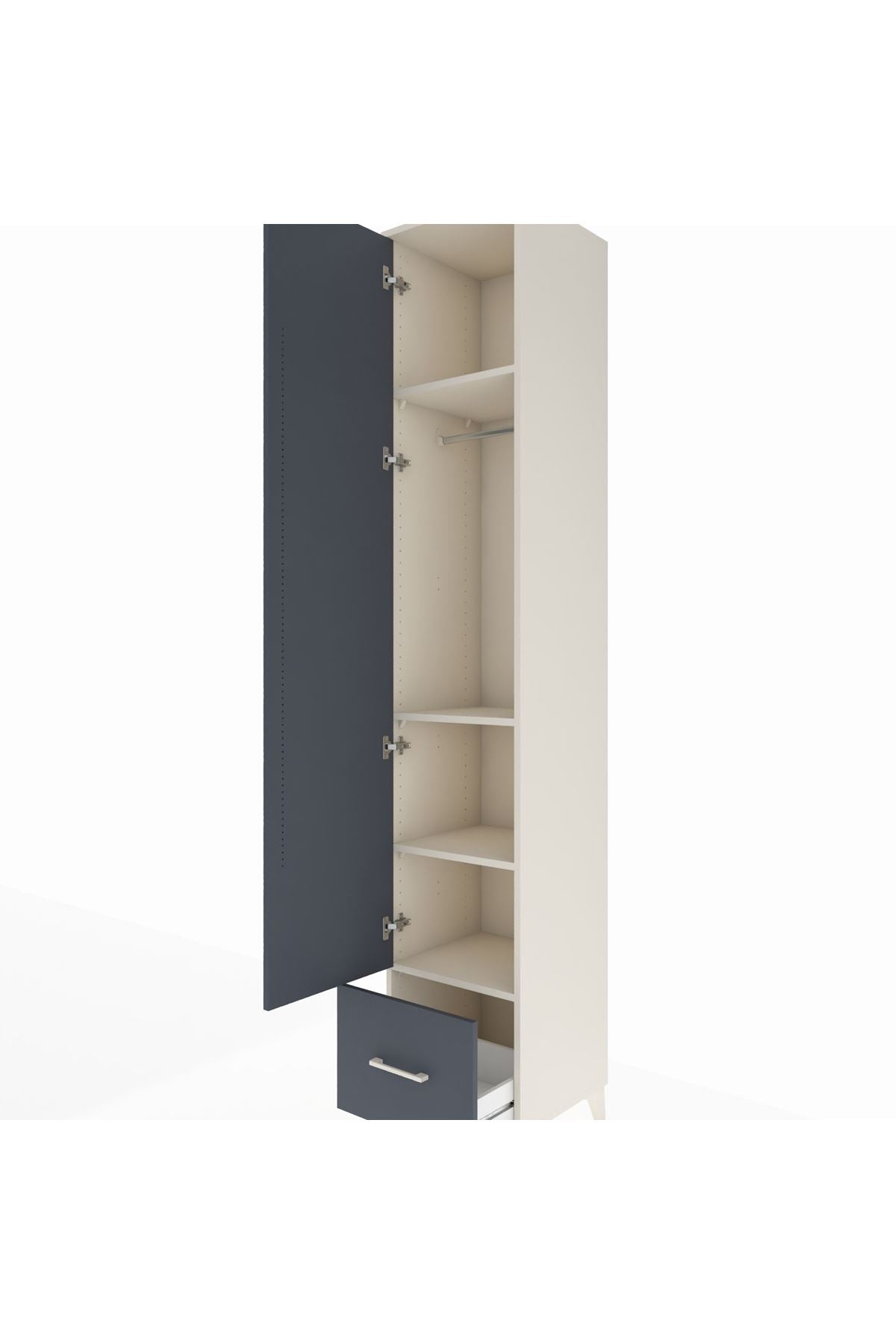 Hyperion Dolap 4 Raflı Tek Çekmeceli Tek Askılı 44x44x243 - S64M014V2B