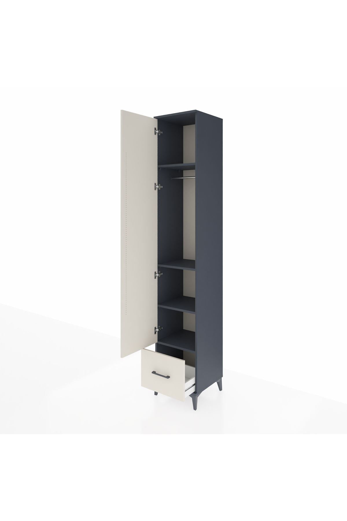 Hyperion Dolap 4 Raflı Tek Çekmeceli Tek Askılı 44x44x243 - S64M014V4B