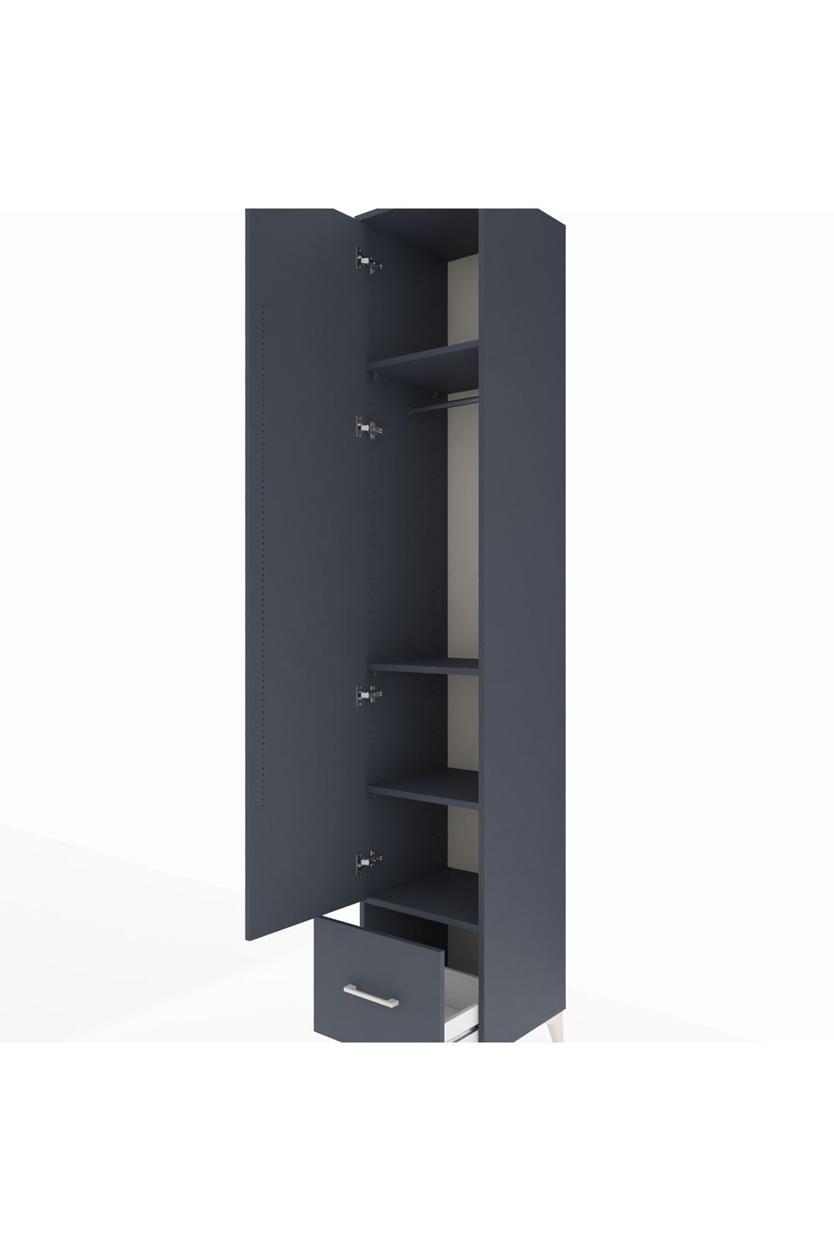 Hyperion Dolap 4 Raflı Tek Çekmeceli Tek Askılı 44x44x243 - S64M014V5B