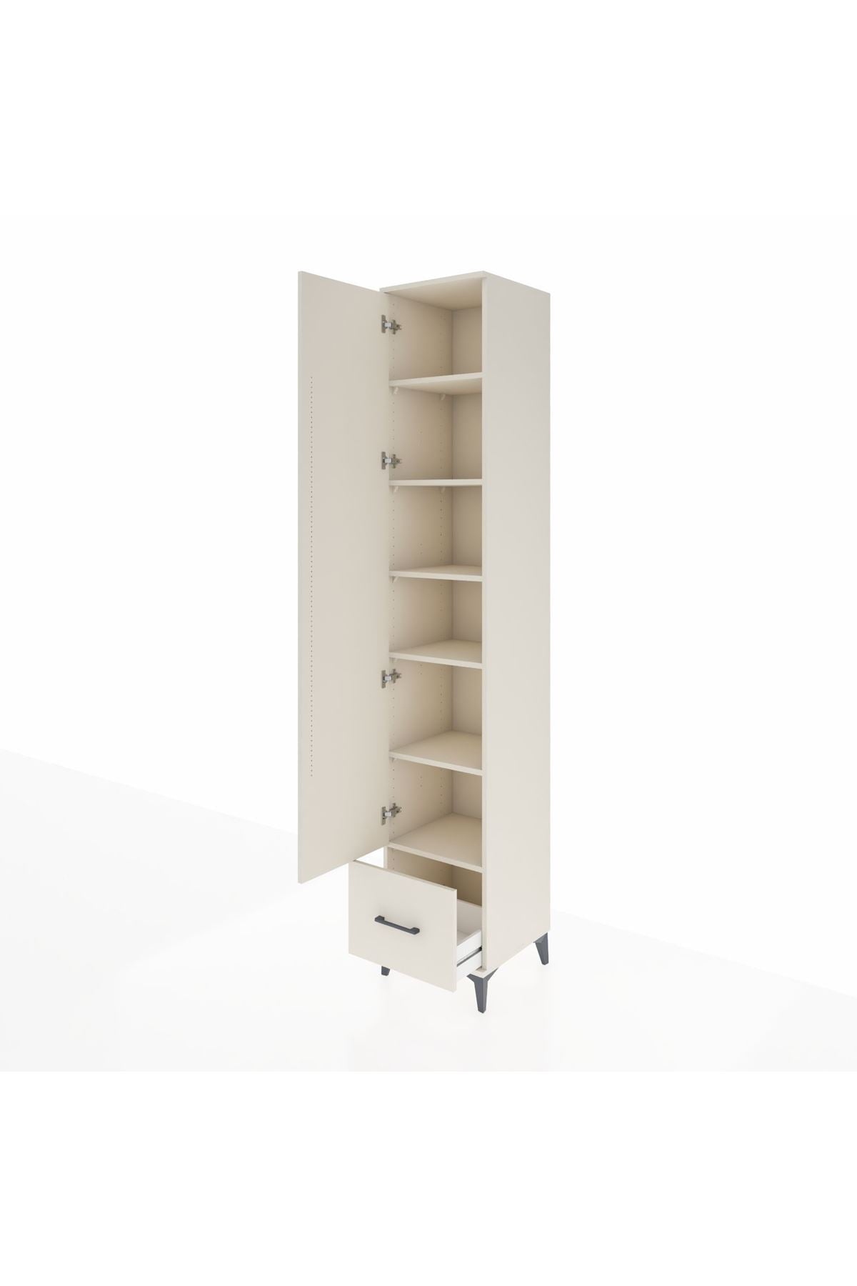 Hyperion Dolap 6 Raflı Tek Çekmeceli Tek Kapaklı 44x44x243 - S64M015V1B