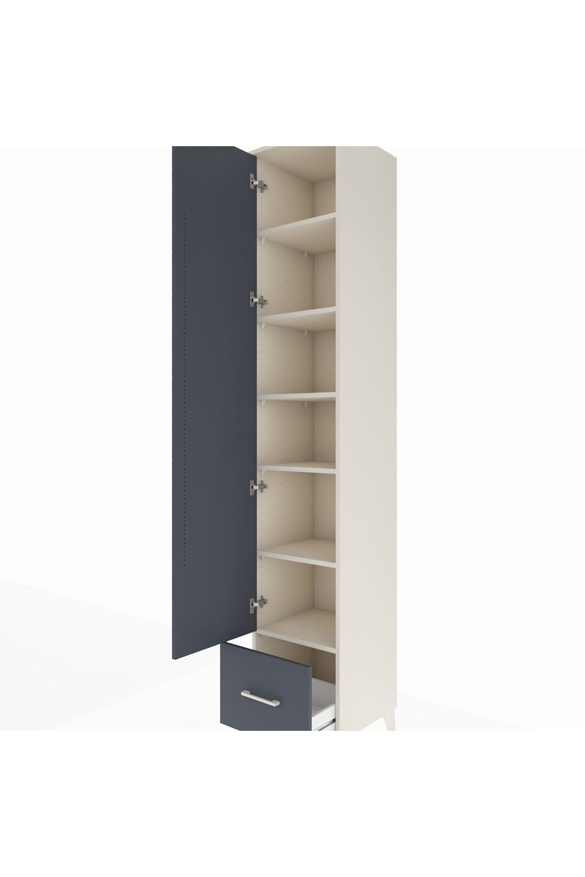 Hyperion Dolap 6 Raflı Tek Çekmeceli Tek Kapaklı 44x44x243 - S64M015V2B