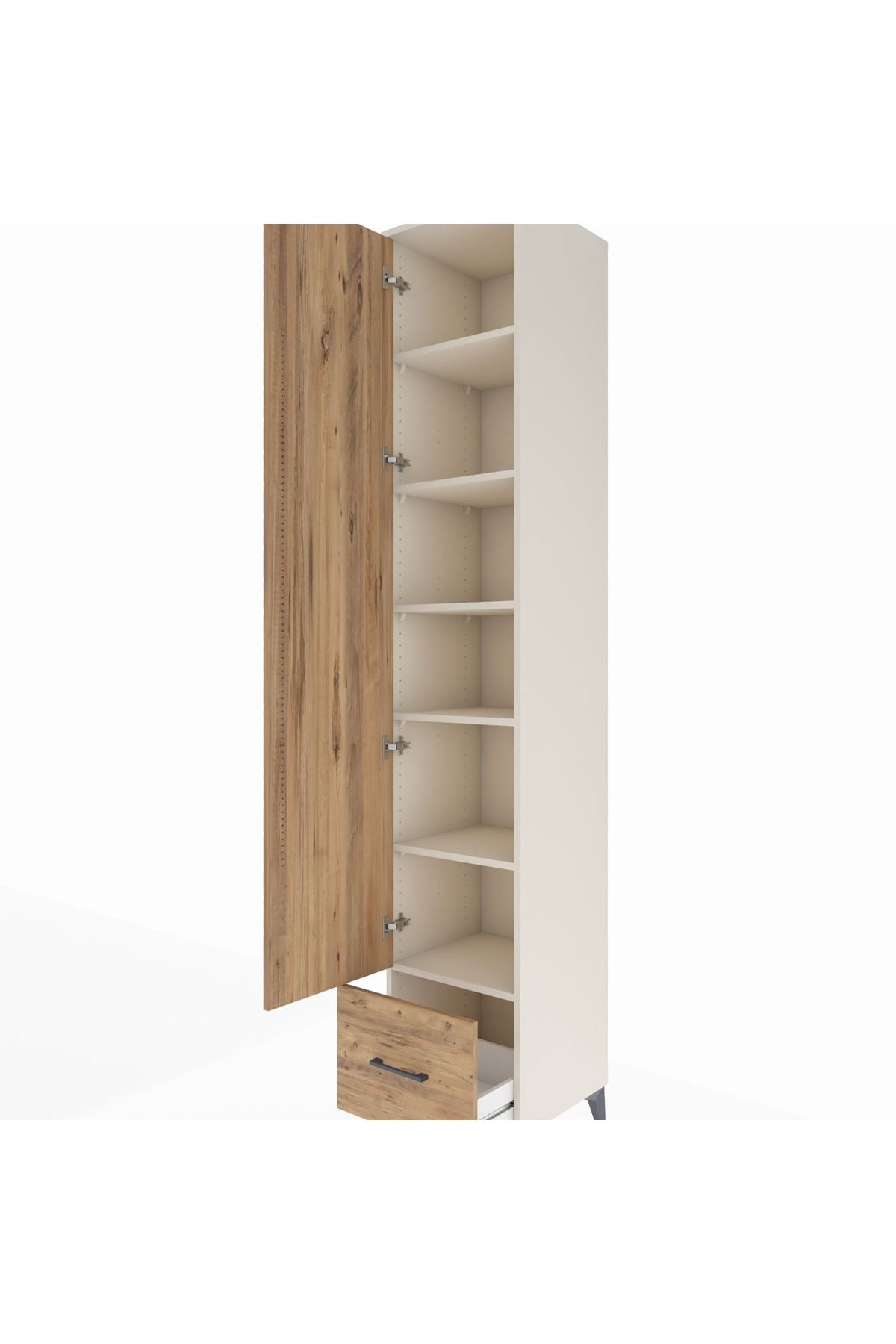 Hyperion Dolap 6 Raflı Tek Çekmeceli Tek Kapaklı 44x44x243 - S64M015V3B