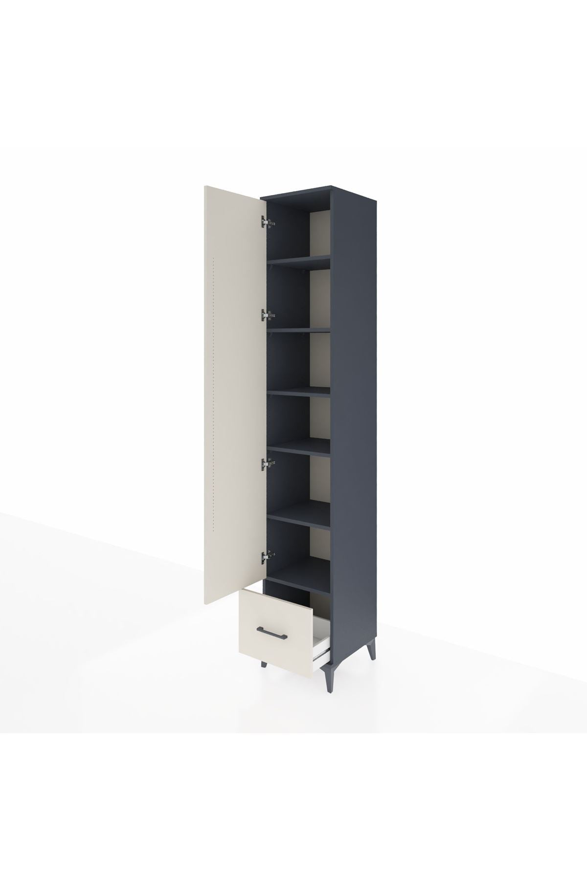 Hyperion Dolap 6 Raflı Tek Çekmeceli Tek Kapaklı 44x44x243 - S64M015V4B