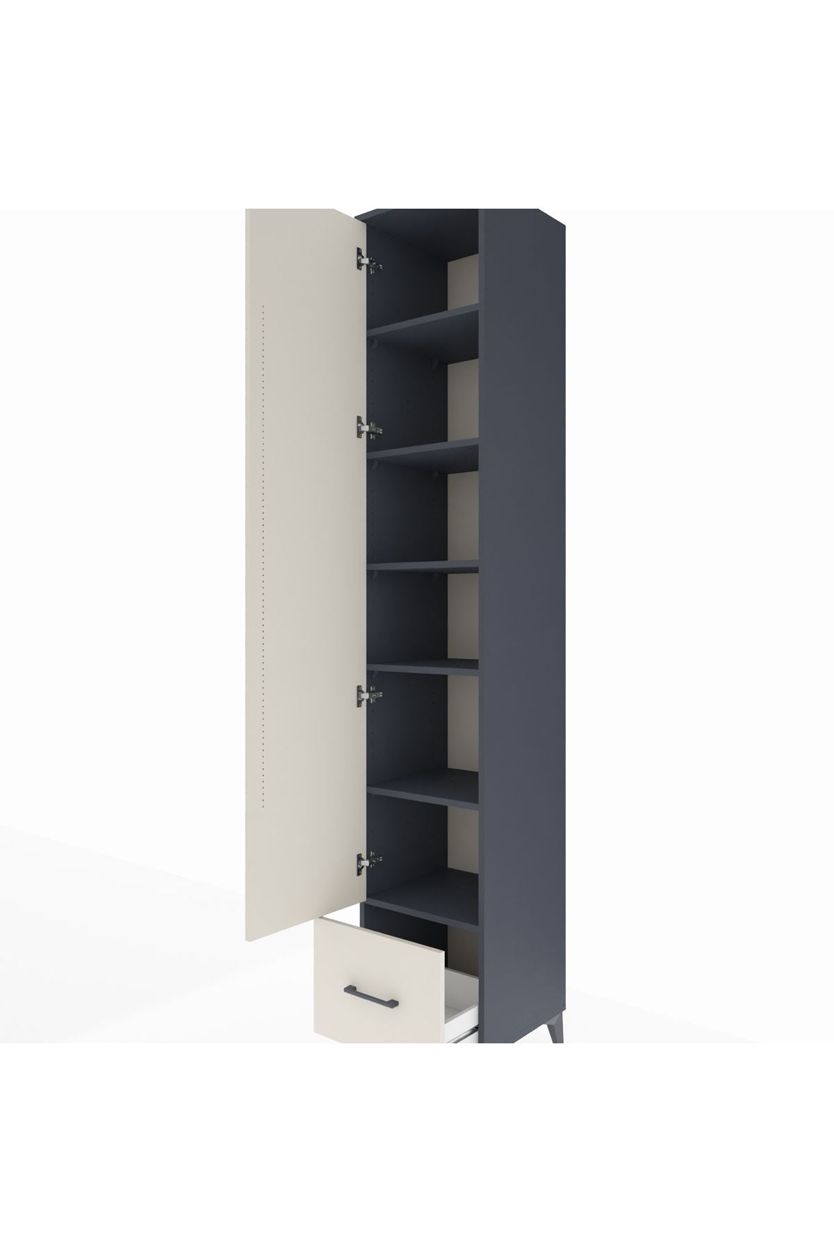 Hyperion Dolap 6 Raflı Tek Çekmeceli Tek Kapaklı 44x44x243 - S64M015V4B