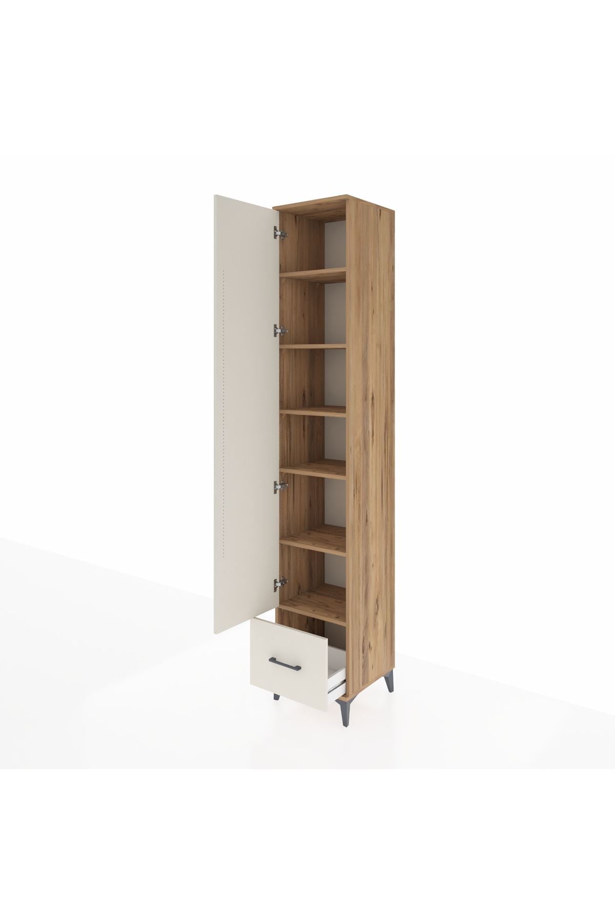 Hyperion Dolap 6 Raflı Tek Çekmeceli Tek Kapaklı 44x44x243 - S64M015V7B