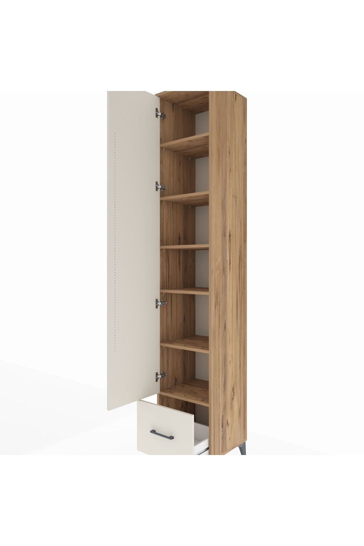 Hyperion Dolap 6 Raflı Tek Çekmeceli Tek Kapaklı 44x44x243 - S64M015V7B