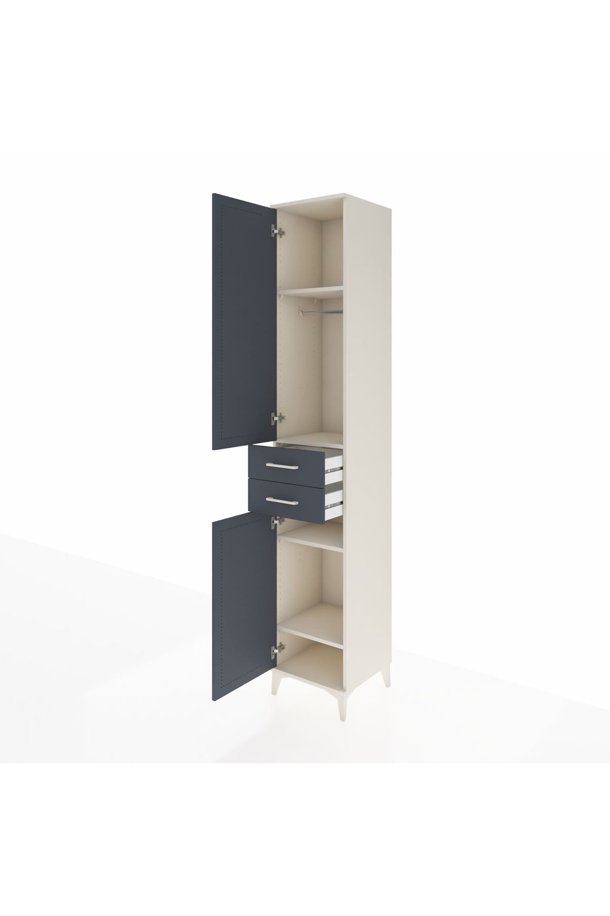 Hyperion Dolap 4 Raflı 2 Çekmeceli Tek Askılı 44x44x243 - S64M016V2B