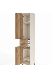 Hyperion Dolap 4 Raflı 2 Çekmeceli Tek Askılı 44x44x243 - S64M016V3B