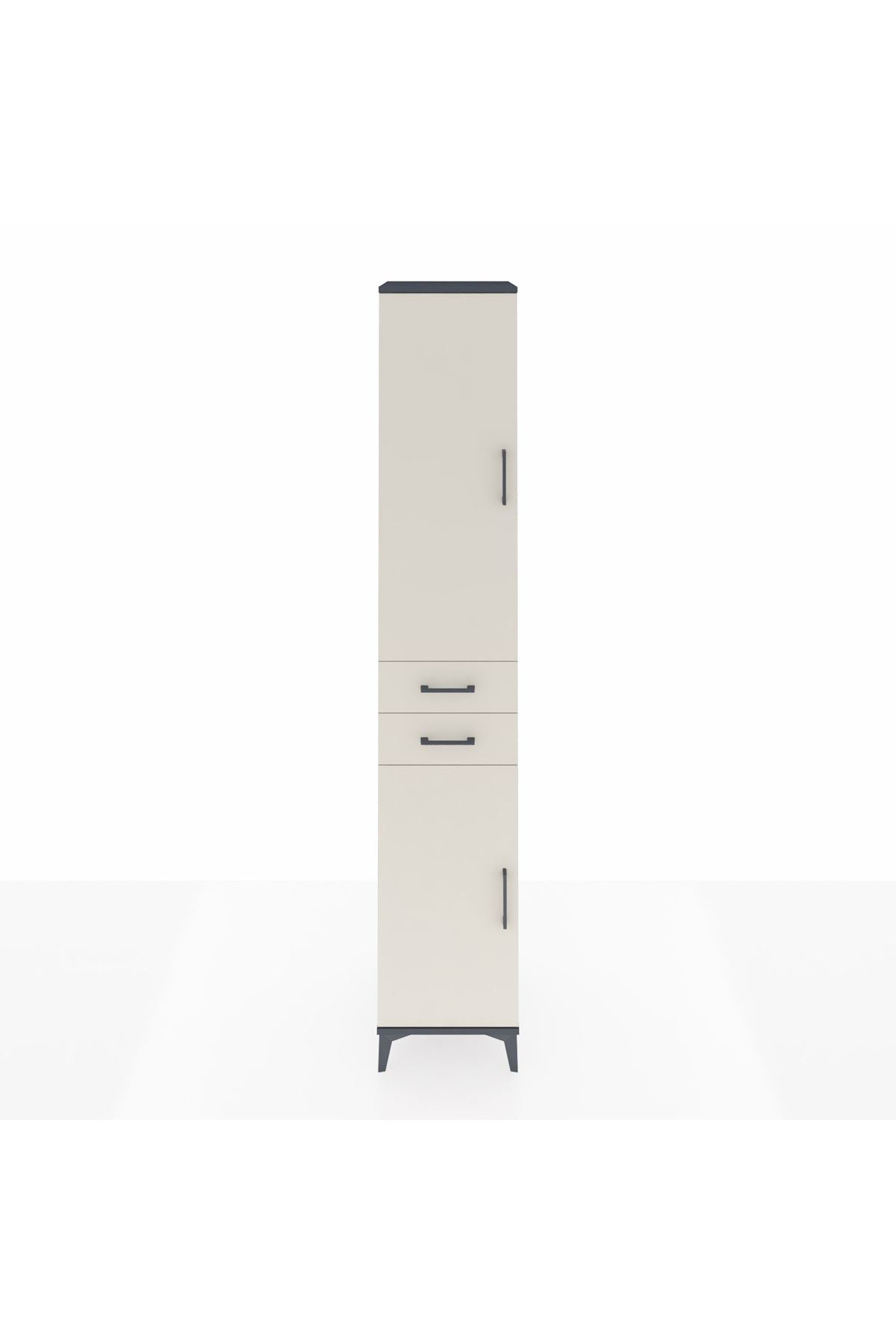 Hyperion Dolap 4 Raflı 2 Çekmeceli Tek Askılı 44x44x243 - S64M016V4B