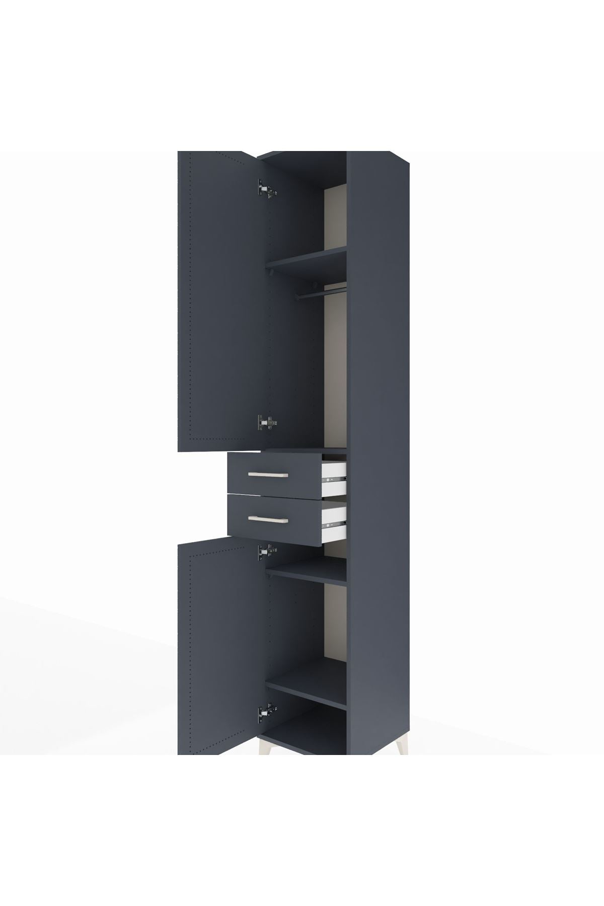 Hyperion Dolap 4 Raflı 2 Çekmeceli Tek Askılı 44x44x243 - S64M016V5B