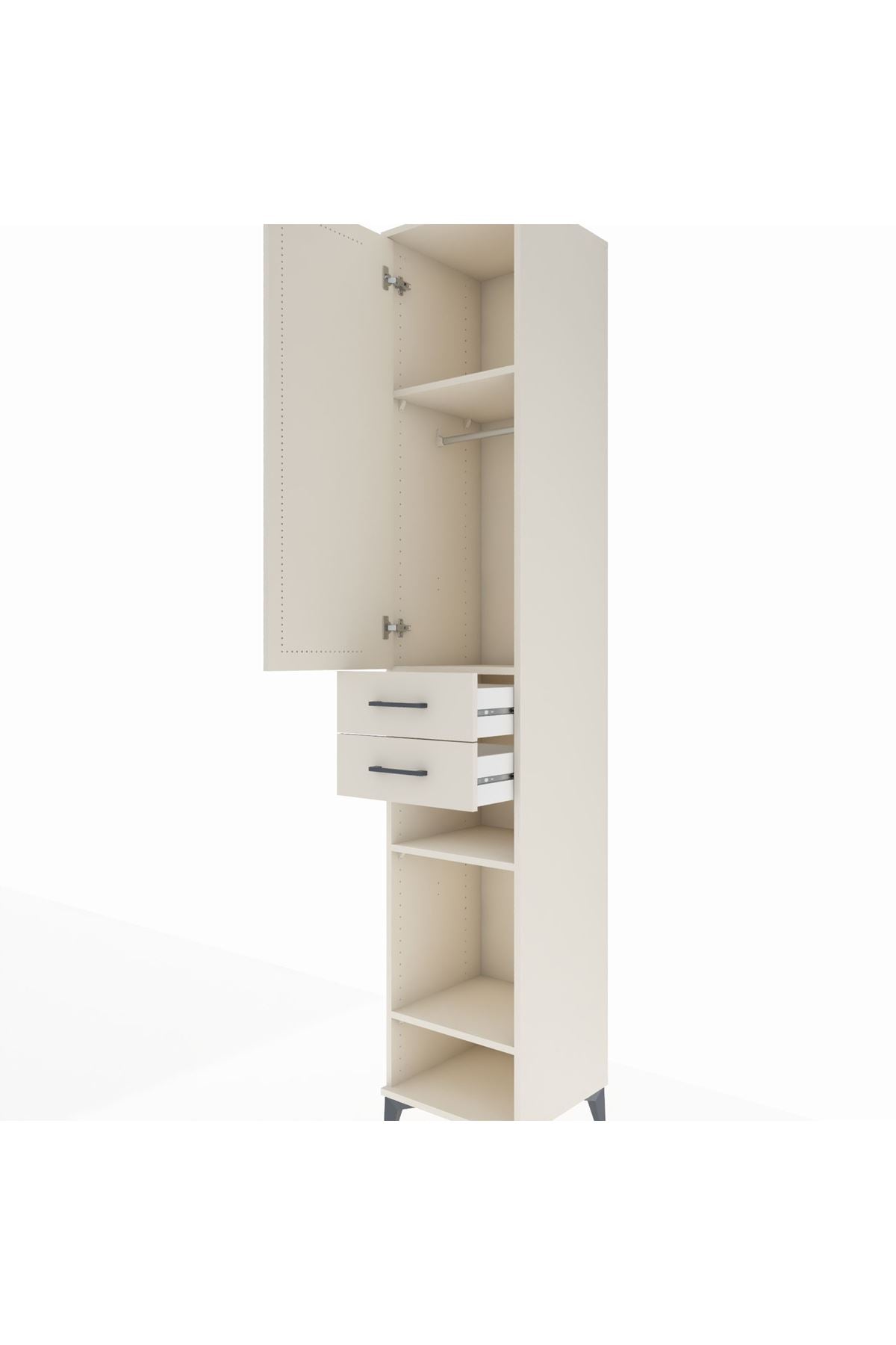 Hyperion Dolap 4 Raflı 2 Çekmeceli Tek Askılı 44x44x243 - S64M017V1B