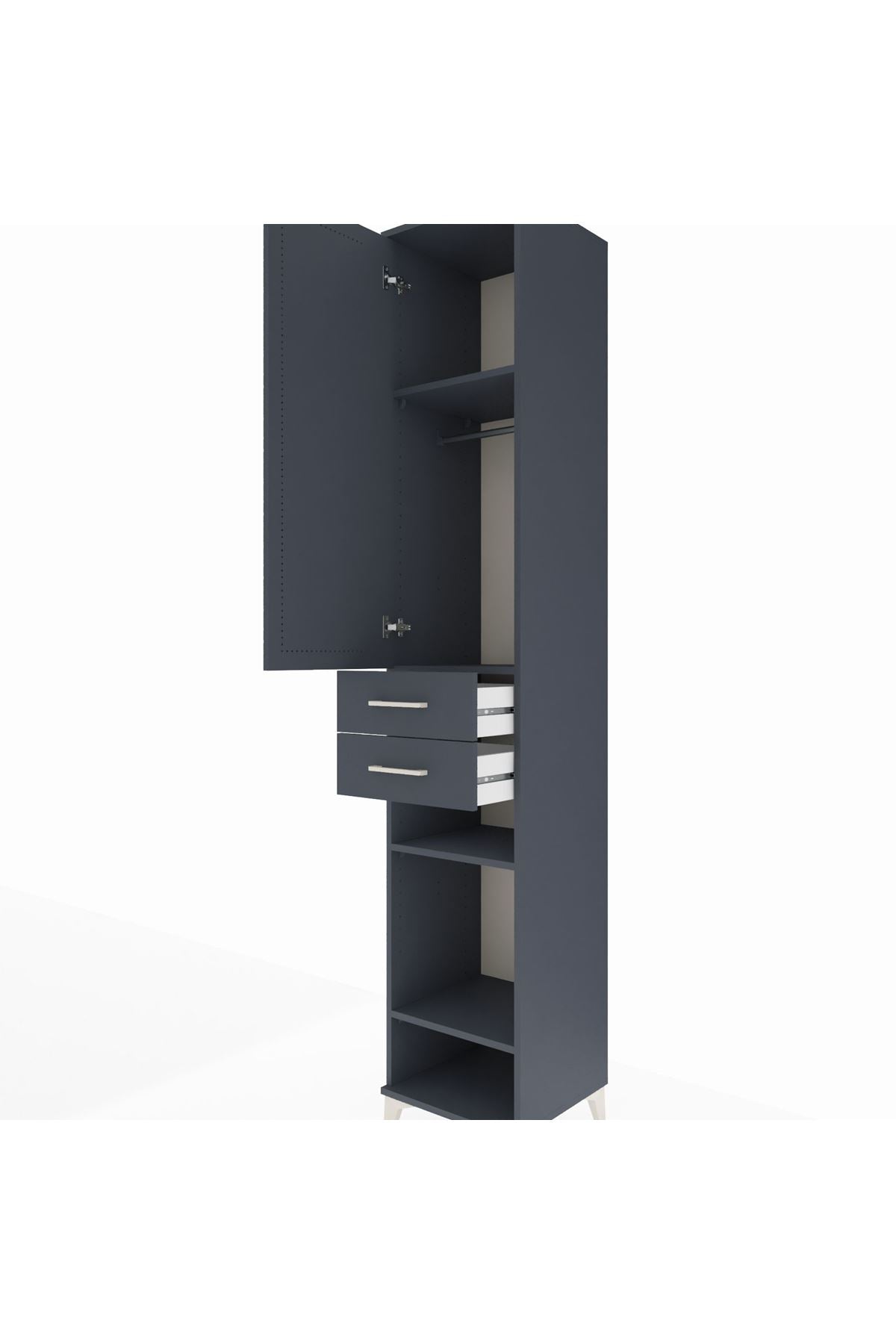 Hyperion Dolap 4 Raflı 2 Çekmeceli Tek Askılı 44x44x243 - S64M017V5B
