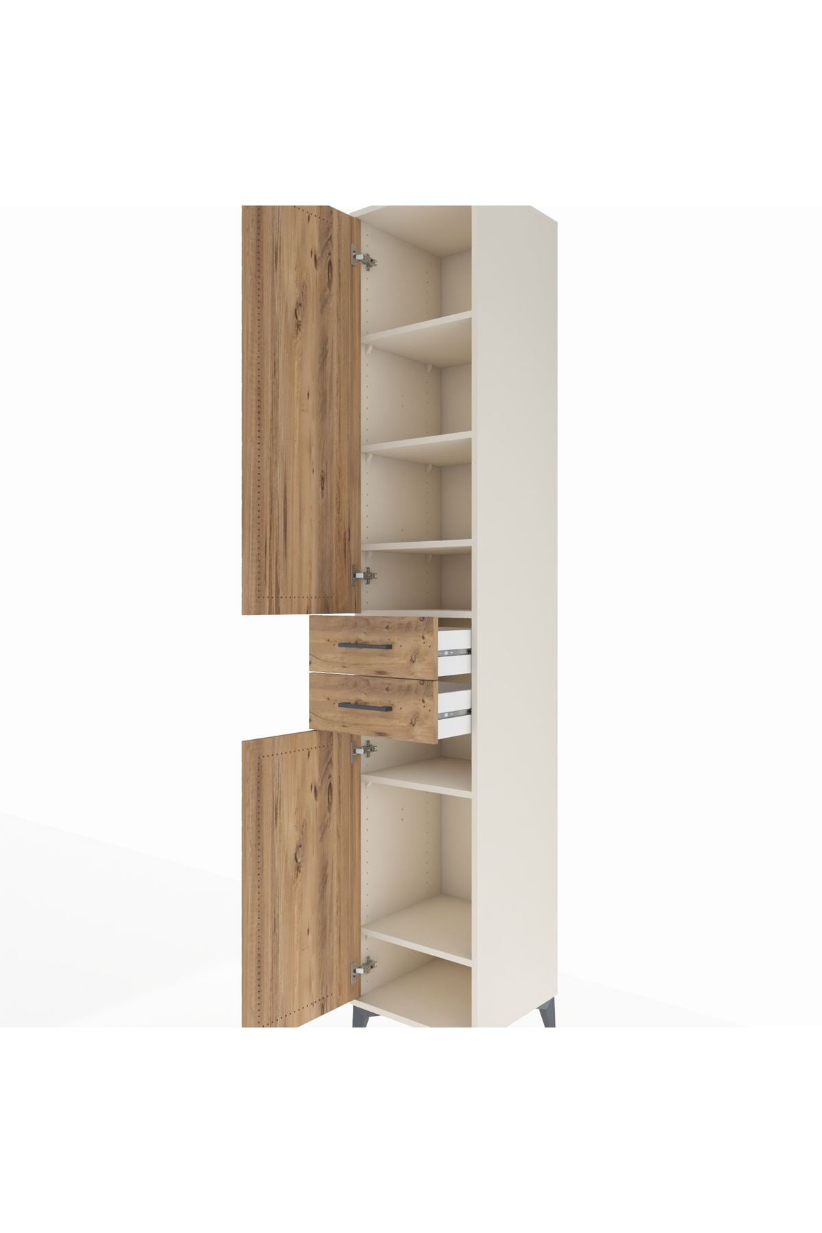 Hyperion Dolap 6 Raflı 2 Çekmeceli 2 Kapaklı 44x44x243 - S64M018V3B